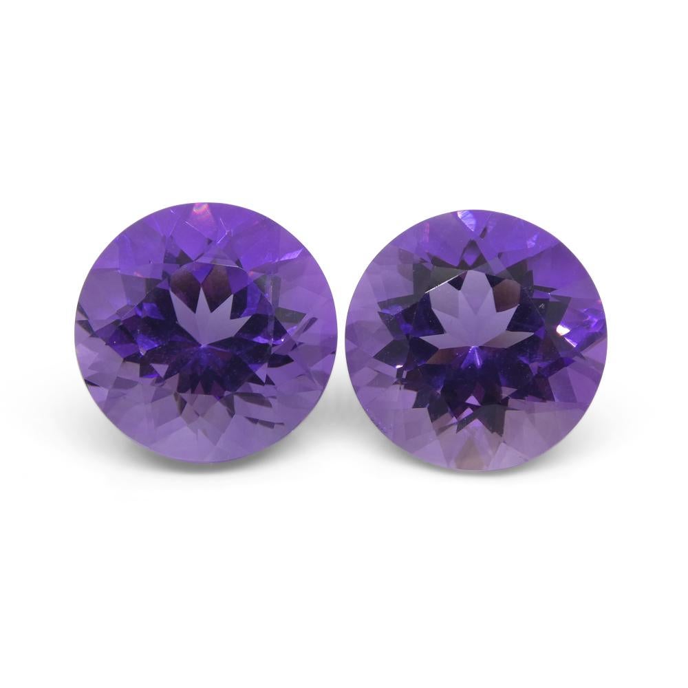 18.94ct Pair Round Purple Amethyst from Uruguay For Sale 6