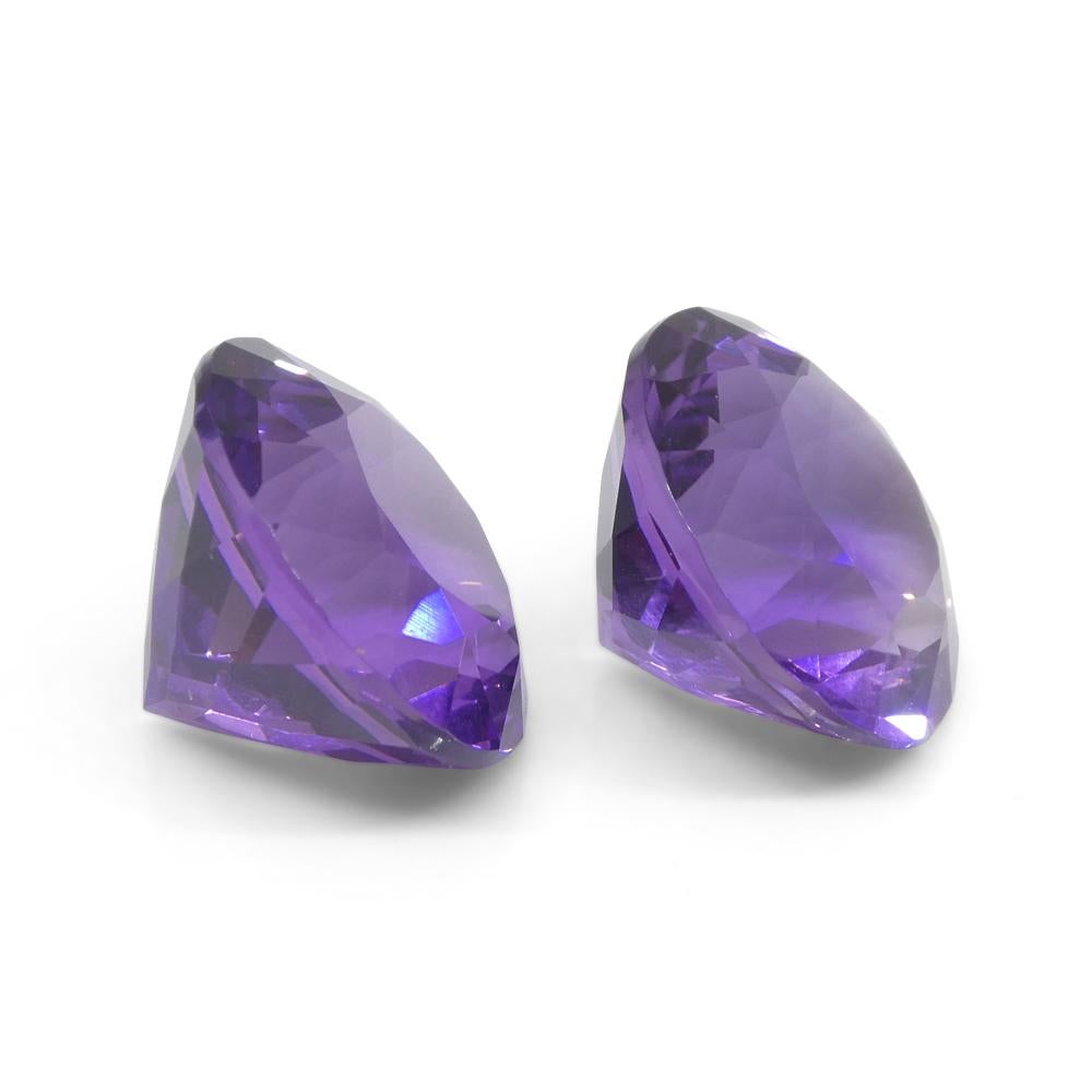 18.94ct Pair Round Purple Amethyst from Uruguay For Sale 7