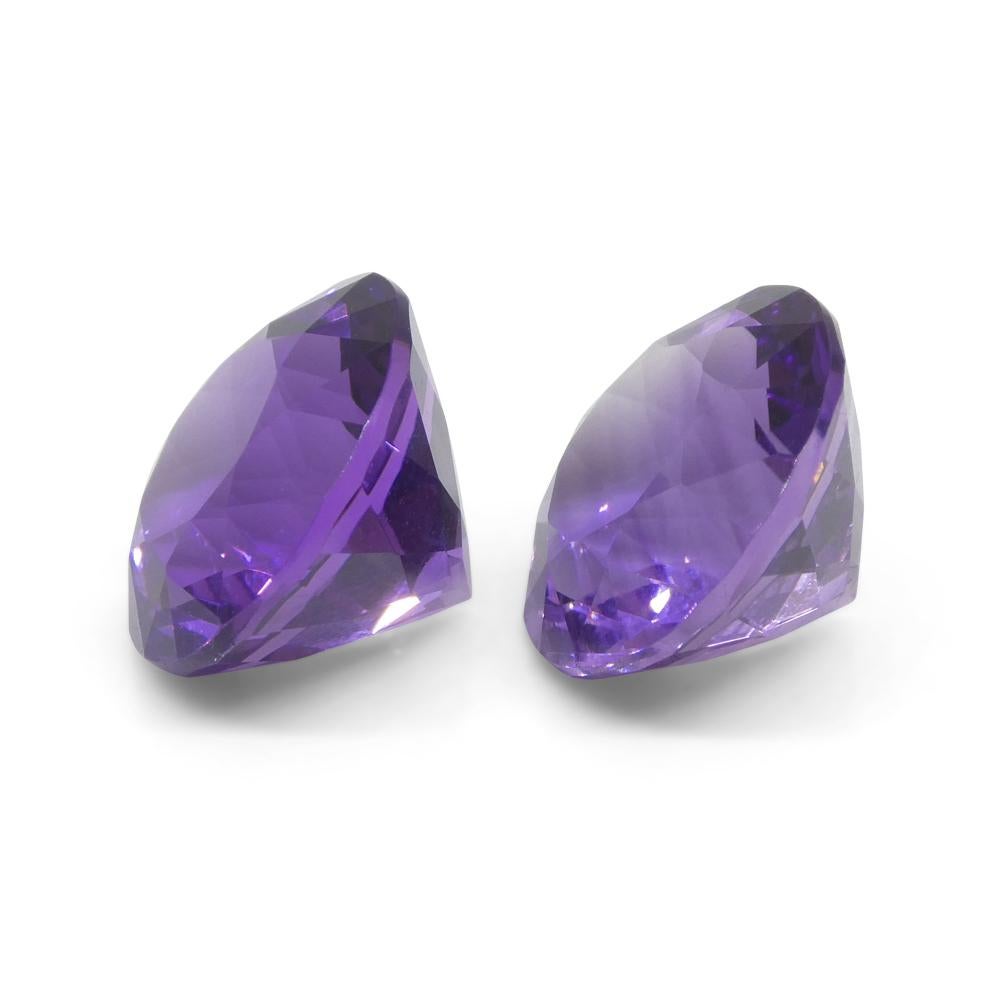 18.94ct Pair Round Purple Amethyst from Uruguay In New Condition For Sale In Toronto, Ontario