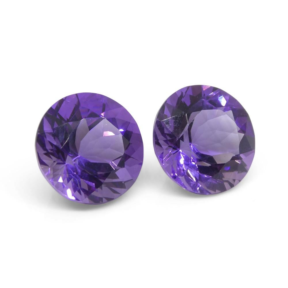 18.94ct Pair Round Purple Amethyst from Uruguay For Sale 3
