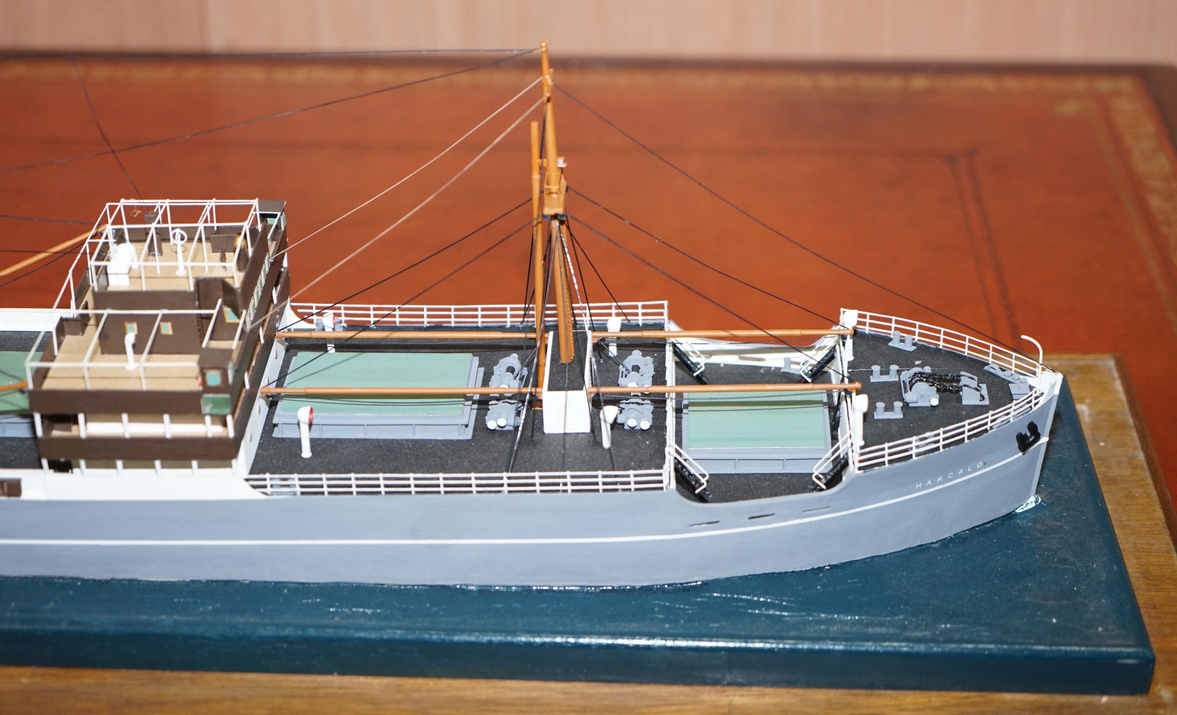 1895-1907 S.S Harcalo Steam Boat Cargo Ship Large Scaled Model in Custom Case 3
