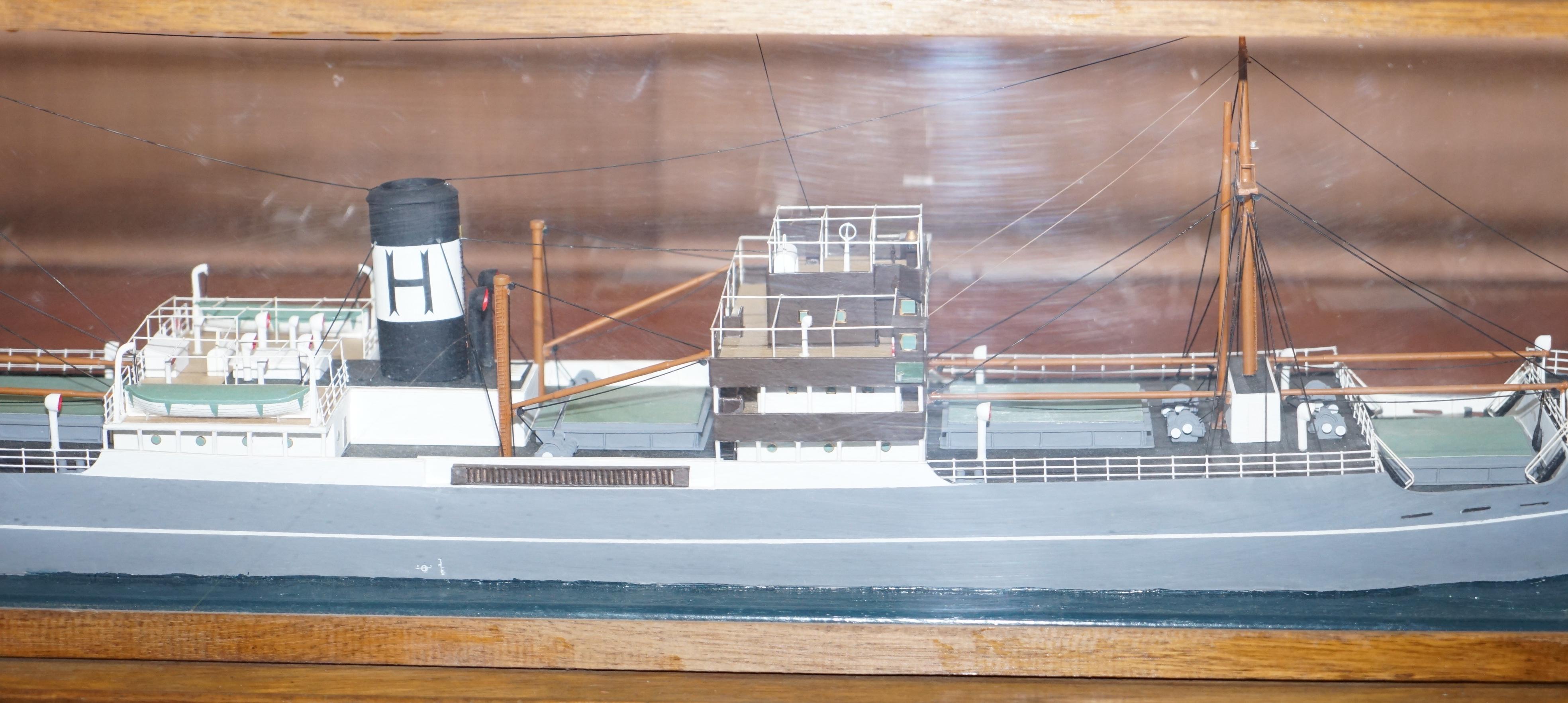 Modern 1895-1907 S.S Harcalo Steam Boat Cargo Ship Large Scaled Model in Custom Case