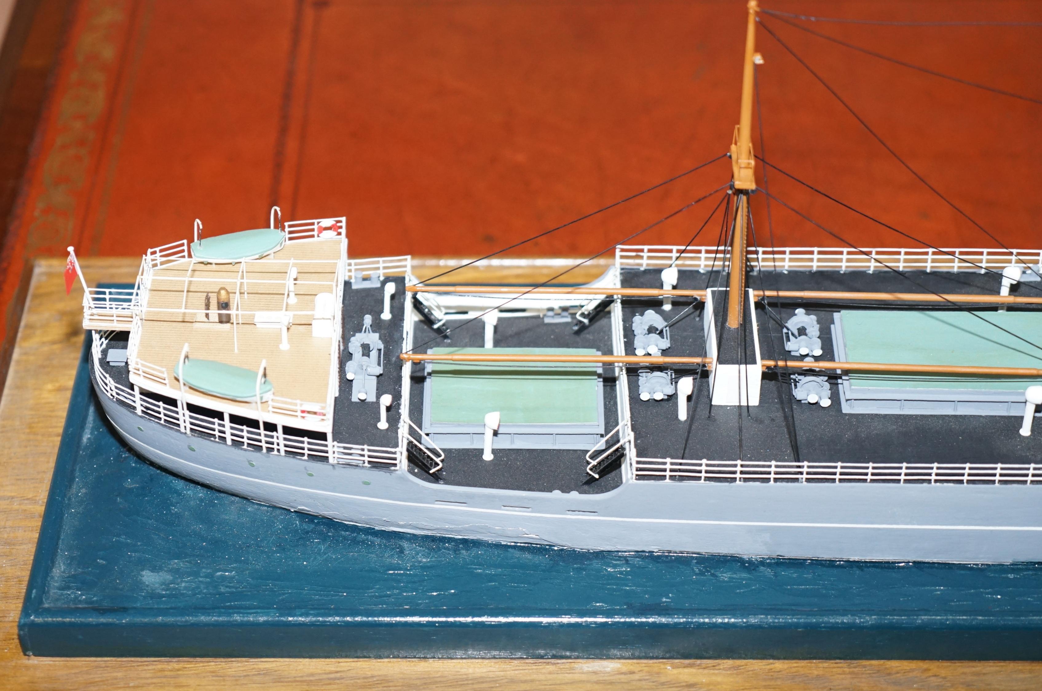 Hand-Crafted 1895-1907 S.S Harcalo Steam Boat Cargo Ship Large Scaled Model in Custom Case