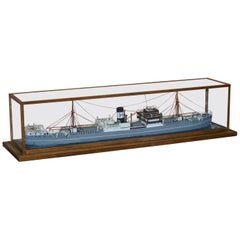 1895-1907 S.S. Harcalo Steam Boat Cargo Ship Grande maquette à l'échelle dans un coffret personnalisé