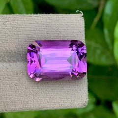 18.95 Carat Natural Loose Purple Amethyst Stone Cushion Cut Brazilian Gemstone