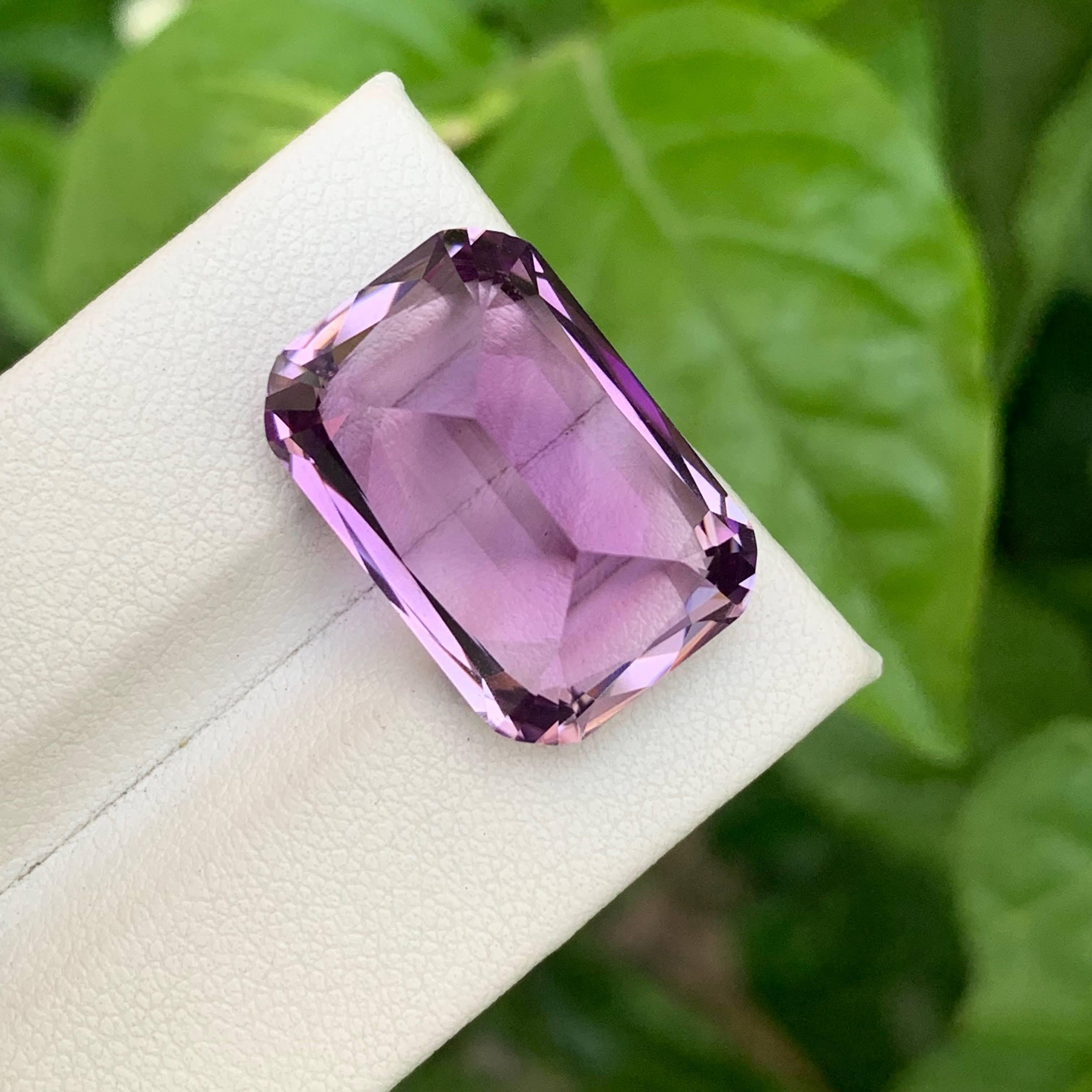 Modern 18.95 Carat Natural Loose Purple Amethyst Stone Cushion Cut Brazilian Gemstone For Sale
