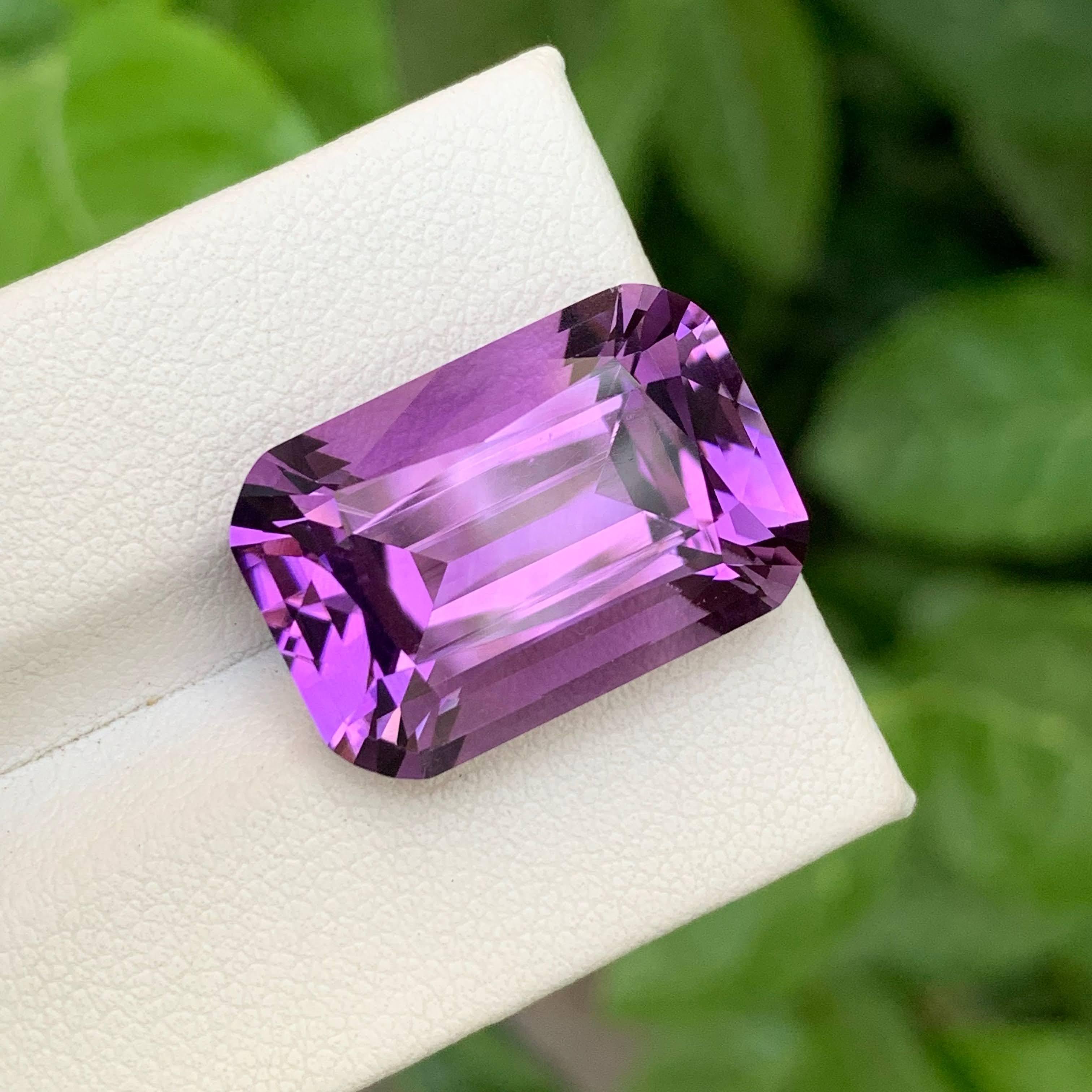 18.95 Carat Natural Loose Purple Amethyst Stone Cushion Cut Brazilian Gemstone For Sale 1
