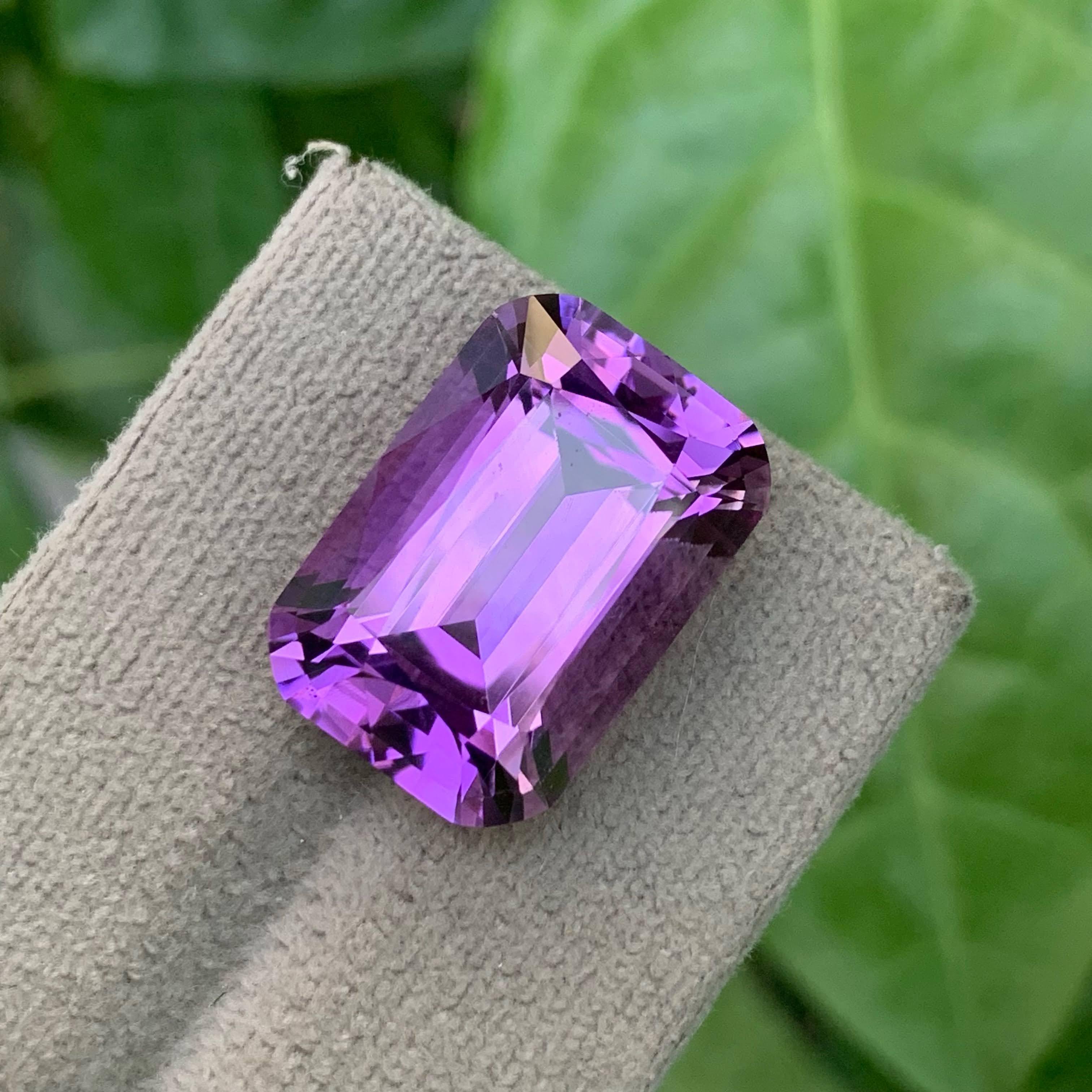 18.95 Carat Natural Loose Purple Amethyst Stone Cushion Cut Brazilian Gemstone For Sale 2