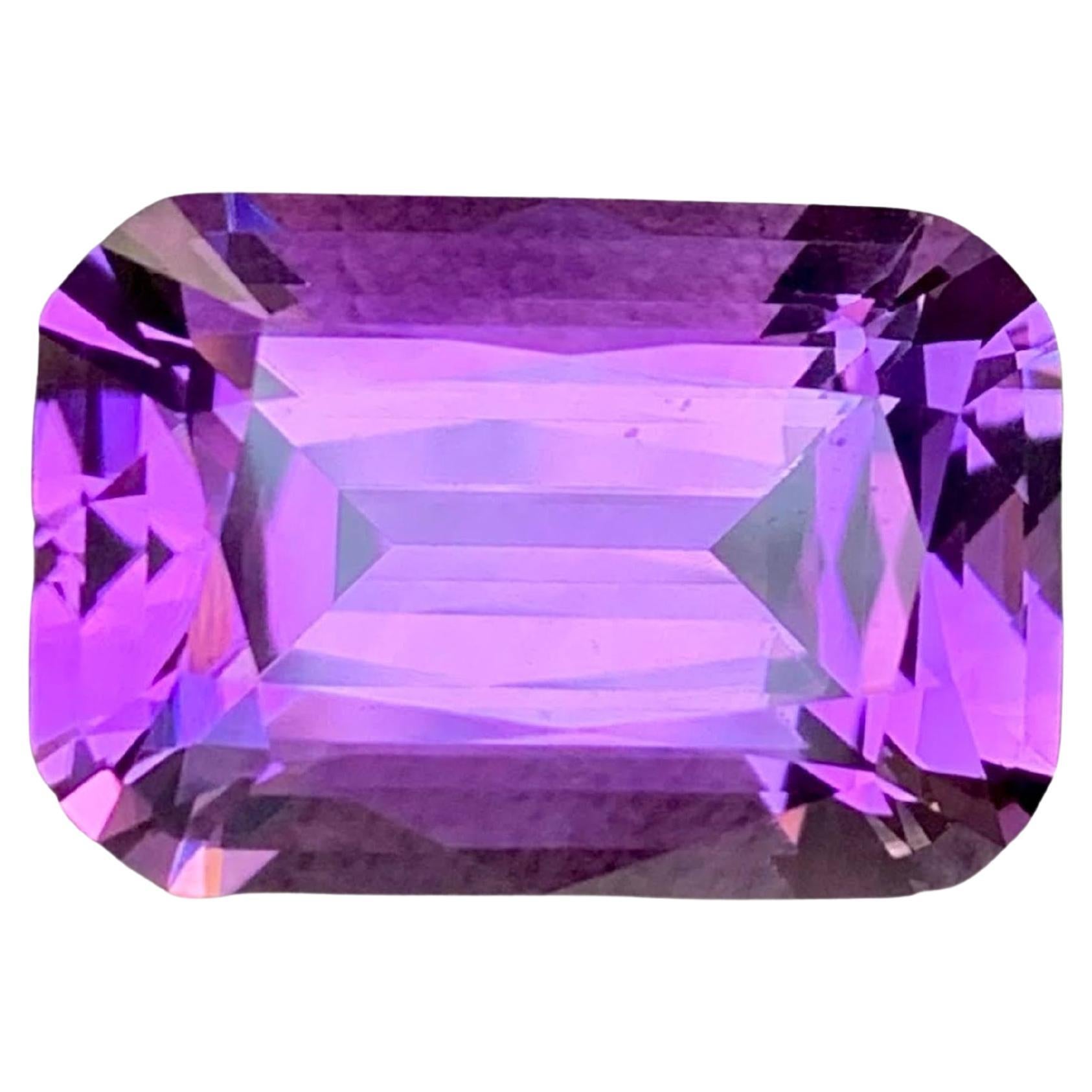 18.95 Carat Natural Loose Purple Amethyst Stone Cushion Cut Brazilian Gemstone For Sale