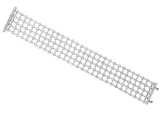 18.95 Carat White GVS Diamonds 18 Karat White Gold 5 Rows Tennis Bracelet