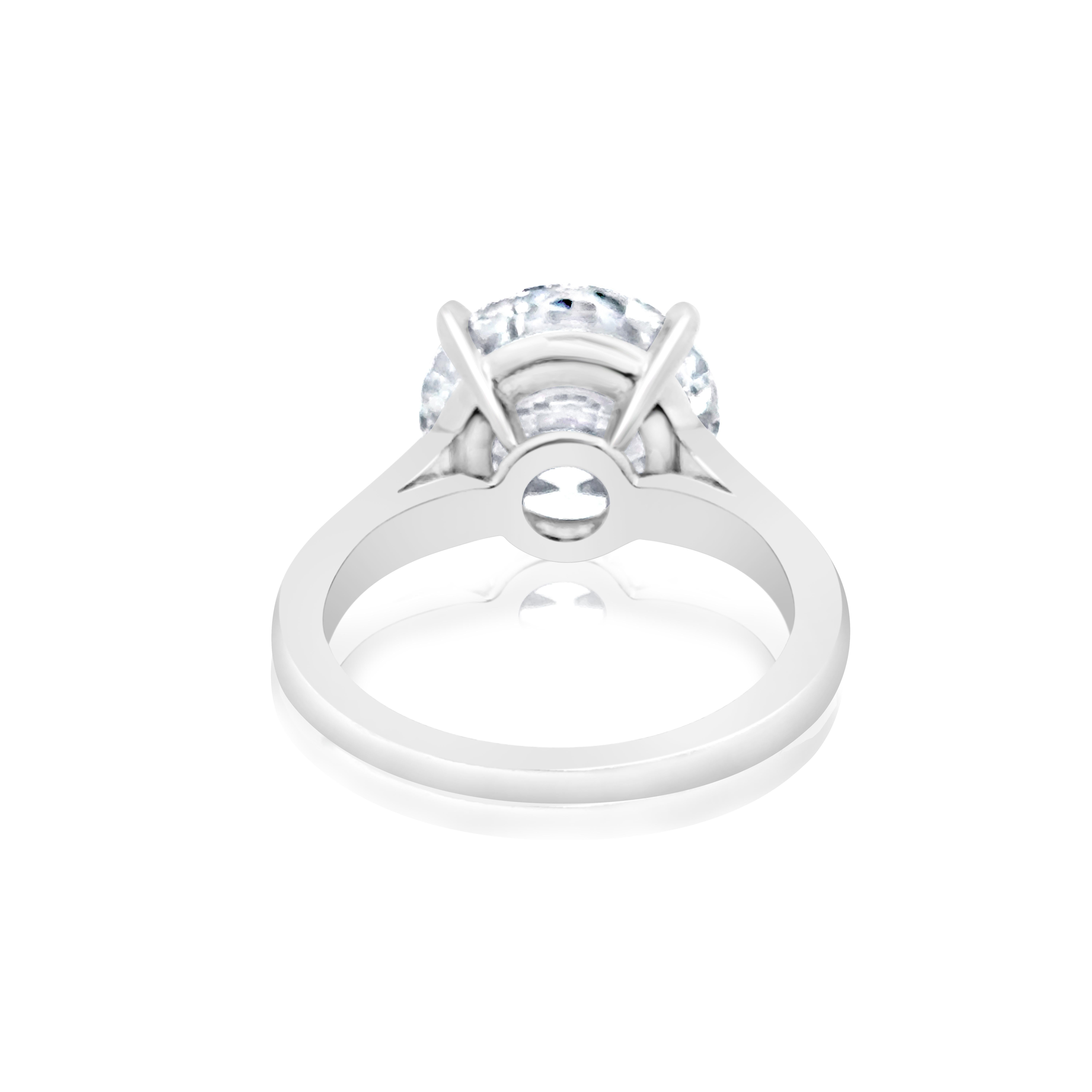 1895 Cartier 5.10 Carats Round Brilliant Cut Diamond Engagement Ring in Platinum In Excellent Condition In New York, NY