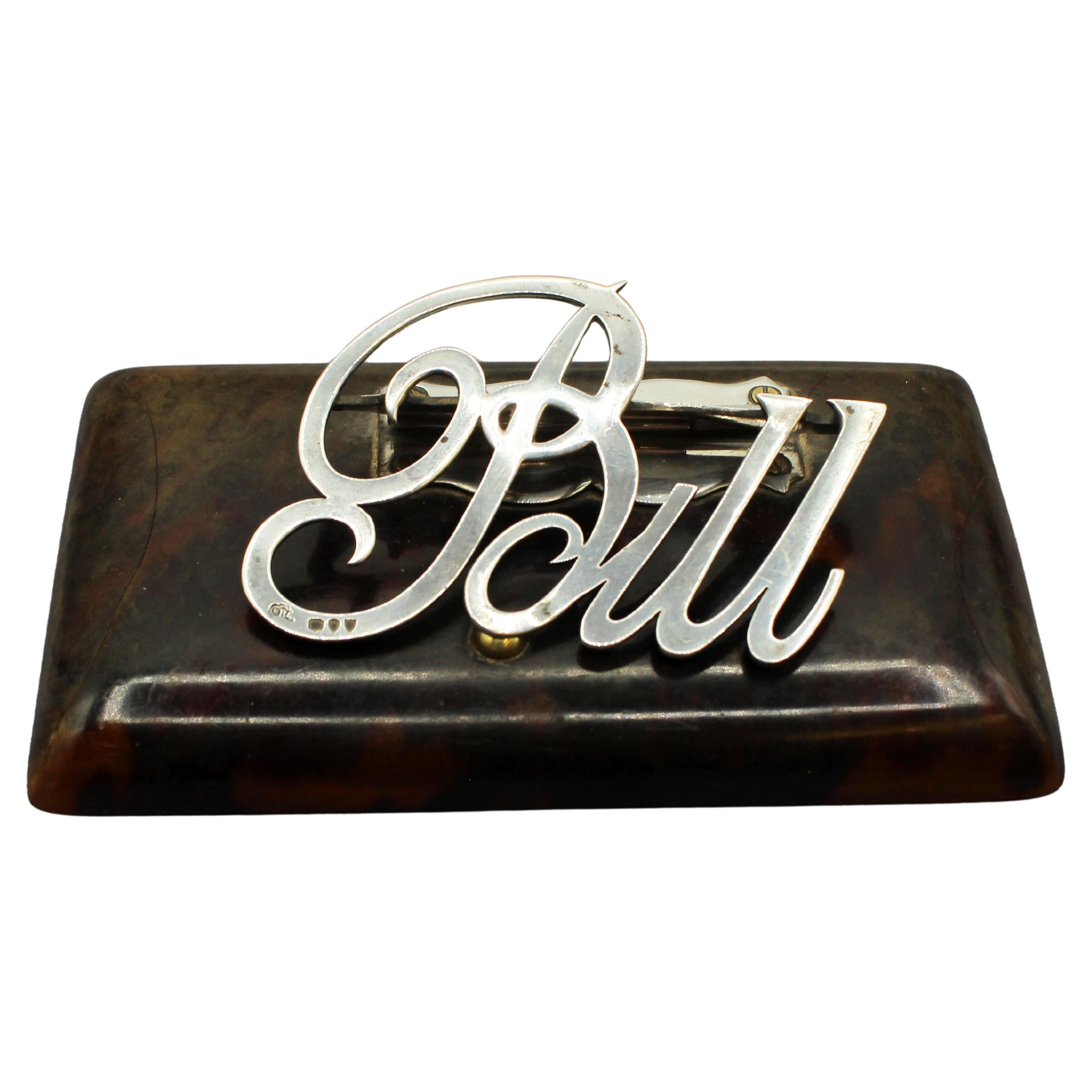 1895 London Sterling Silver Desk Top Paper Clip For Sale