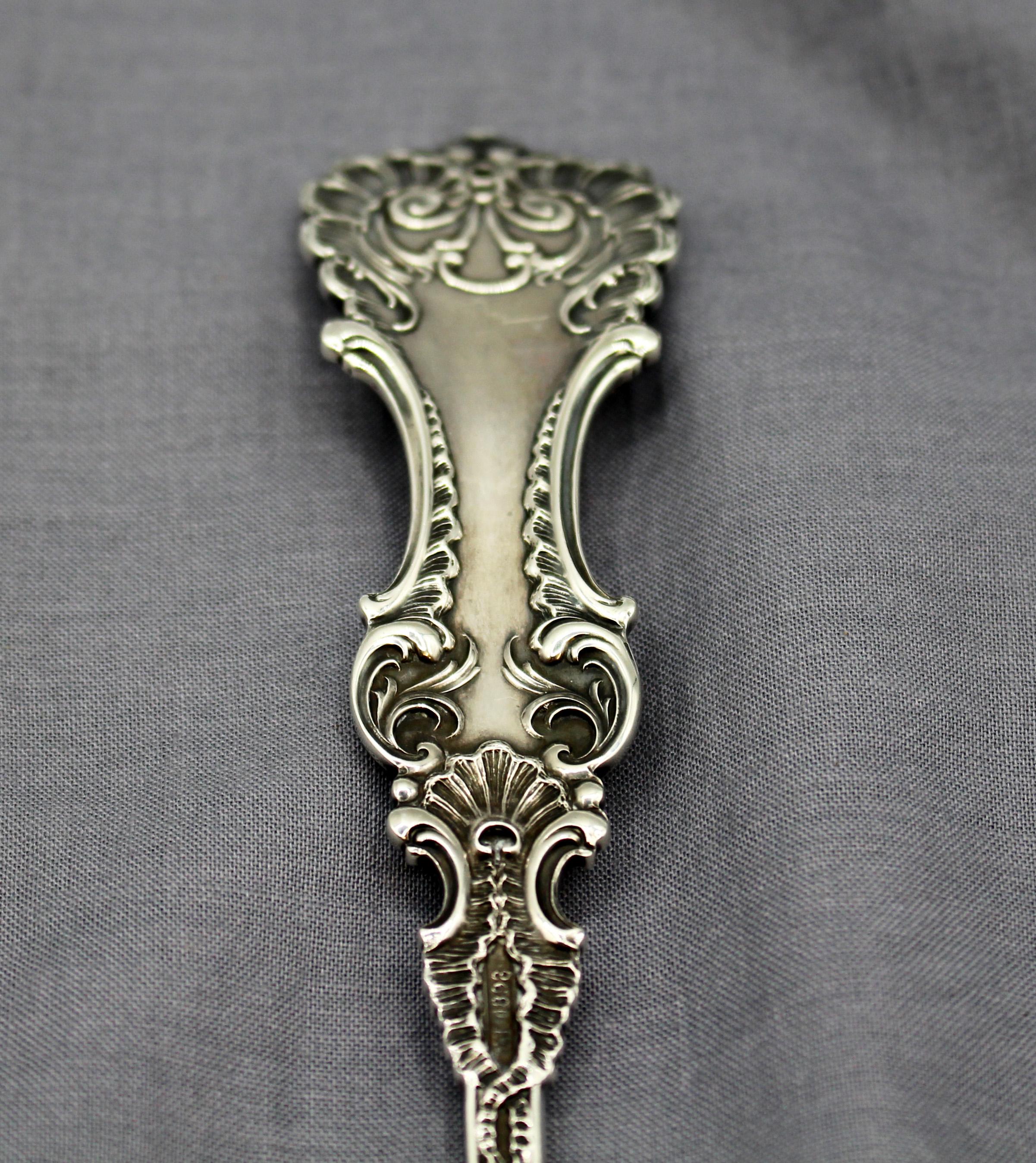 1895 Pompadour by Whiting Gorham Patented American Sterling Silver Punch Ladle In Good Condition For Sale In Chapel Hill, NC