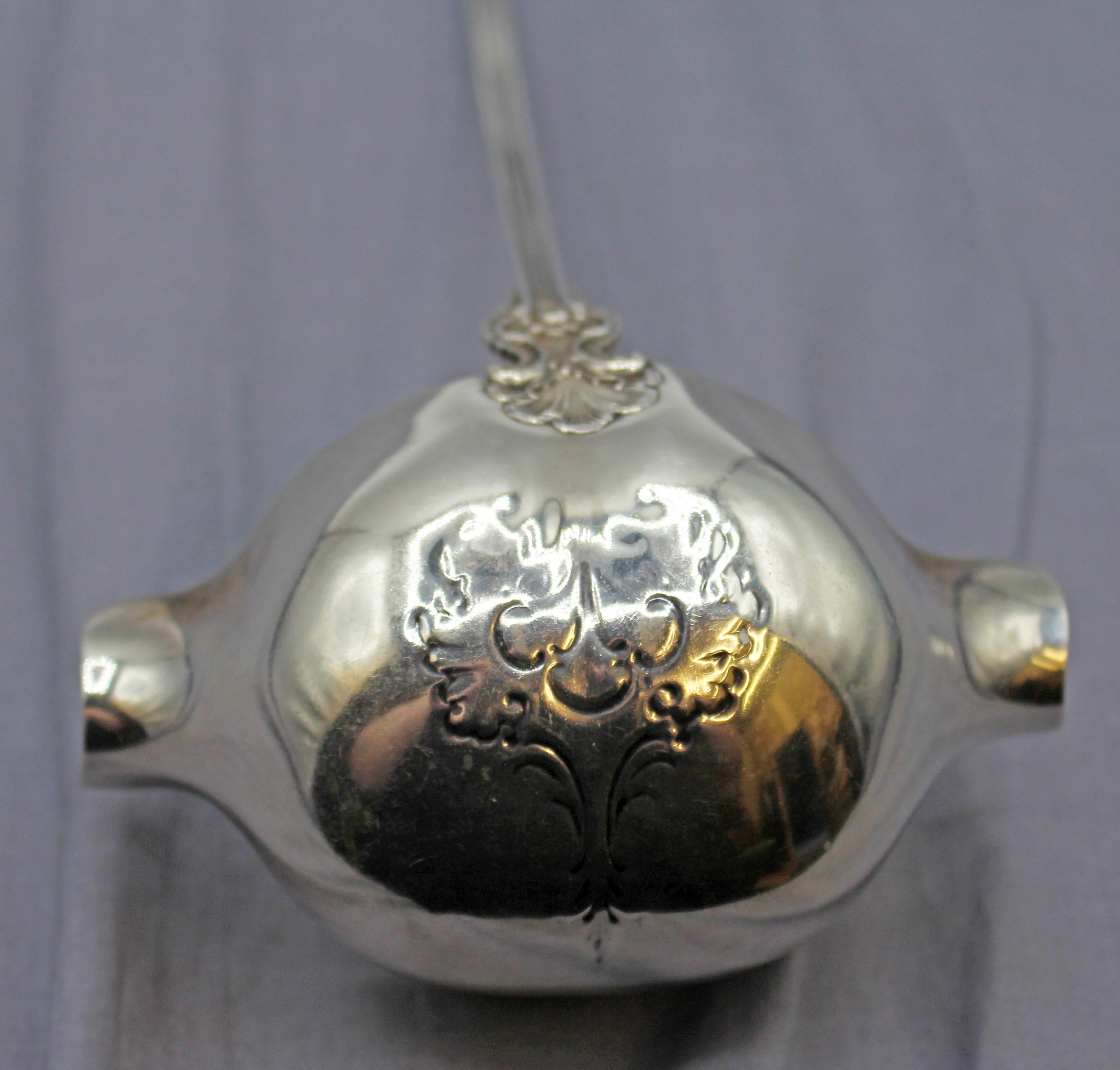 1895 Pompadour by Whiting Gorham Patented American Sterling Silver Punch Ladle For Sale 1