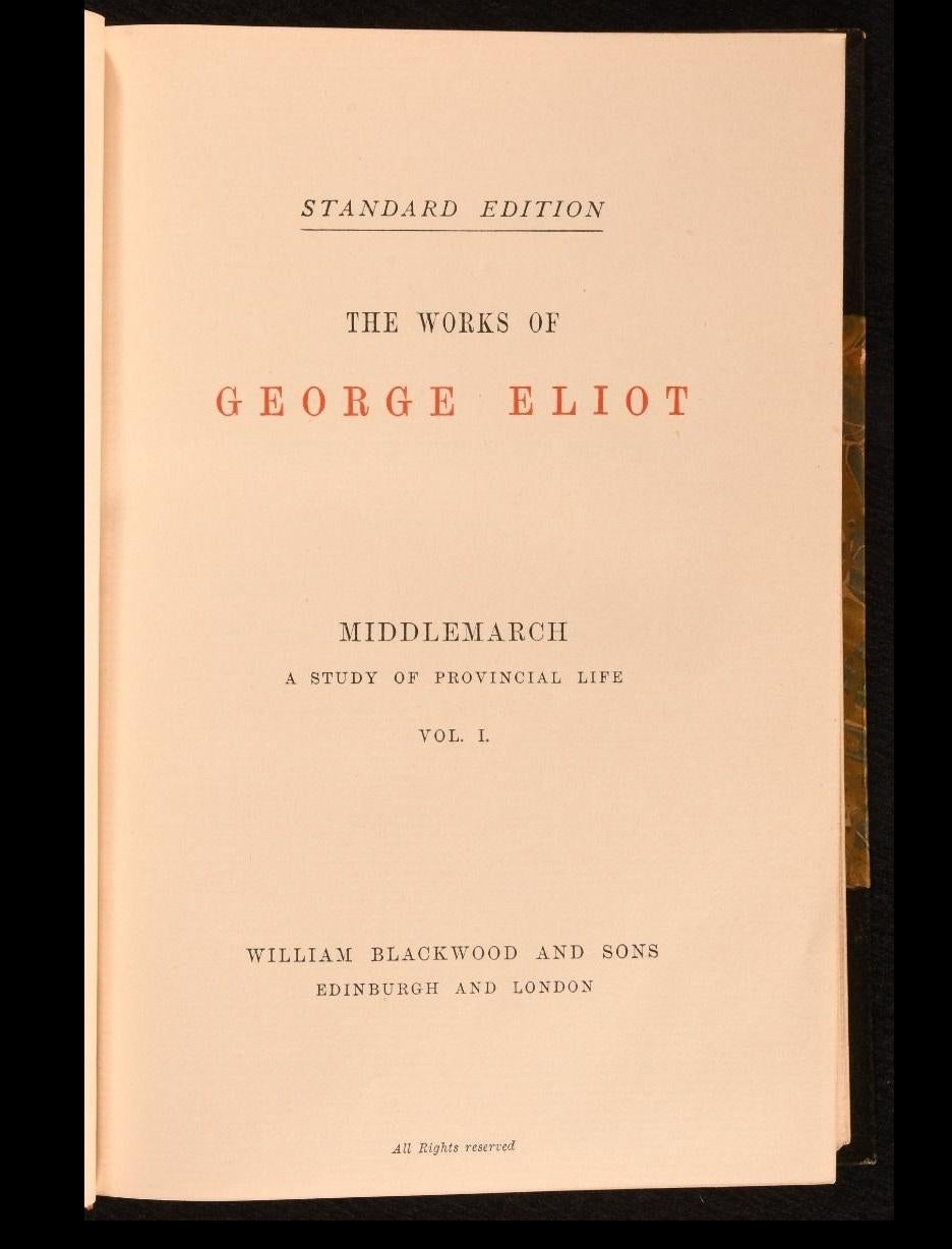 1895 The Works of George Eliot (Les œuvres de George Eliot) Bon état - En vente à Bath, GB