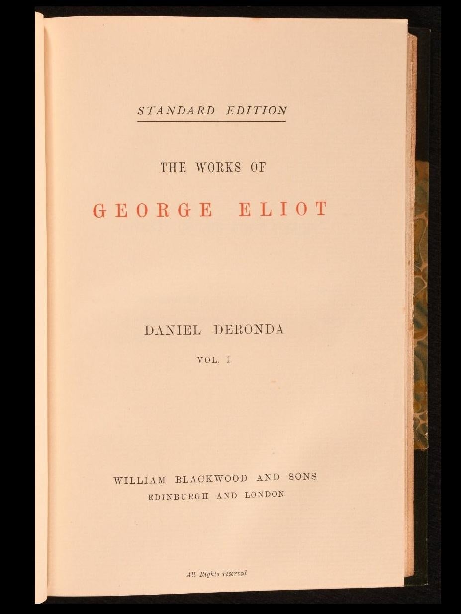 1895 The Works of George Eliot (Les œuvres de George Eliot) en vente 1