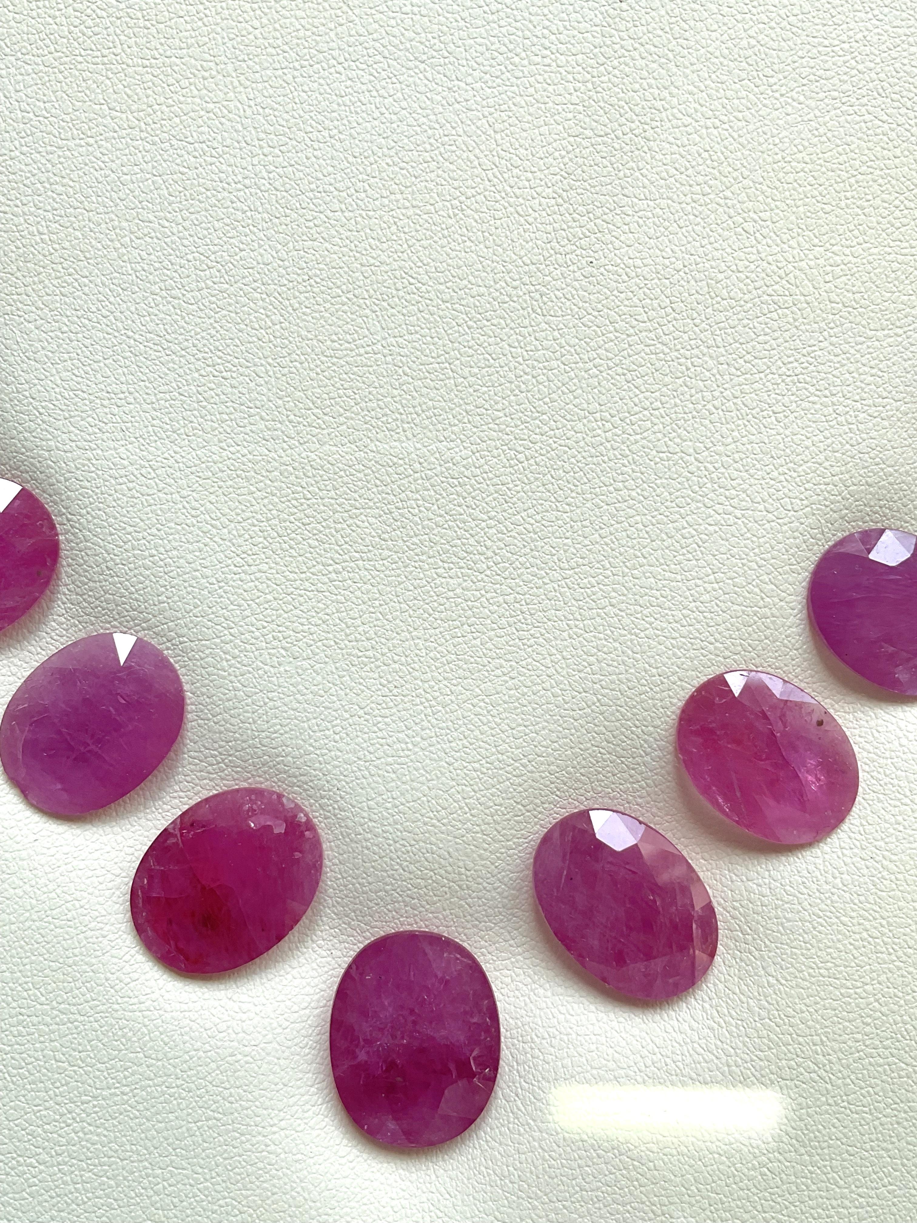 189.56 carats ruby Mozambique cut stone oval 27 Pieces layout heated natural gem Unisexe en vente