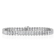 18.95ct Emerald Cut Diamond Tennis Bracelet in 18k White Gold in 7
