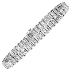 18.95ct Emerald Cut Diamond Tennis Bracelet in 18k White Gold in 7
