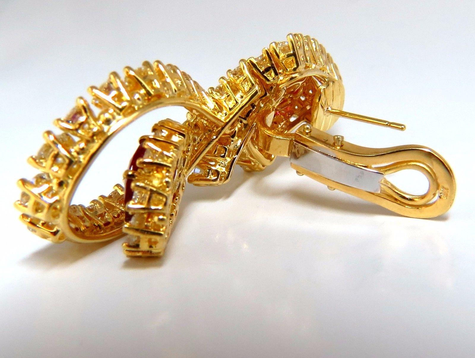 Pendientes colgantes de 18,96 quilates de diamante rojo natural certificado por el GIA 18 quilates en venta 3
