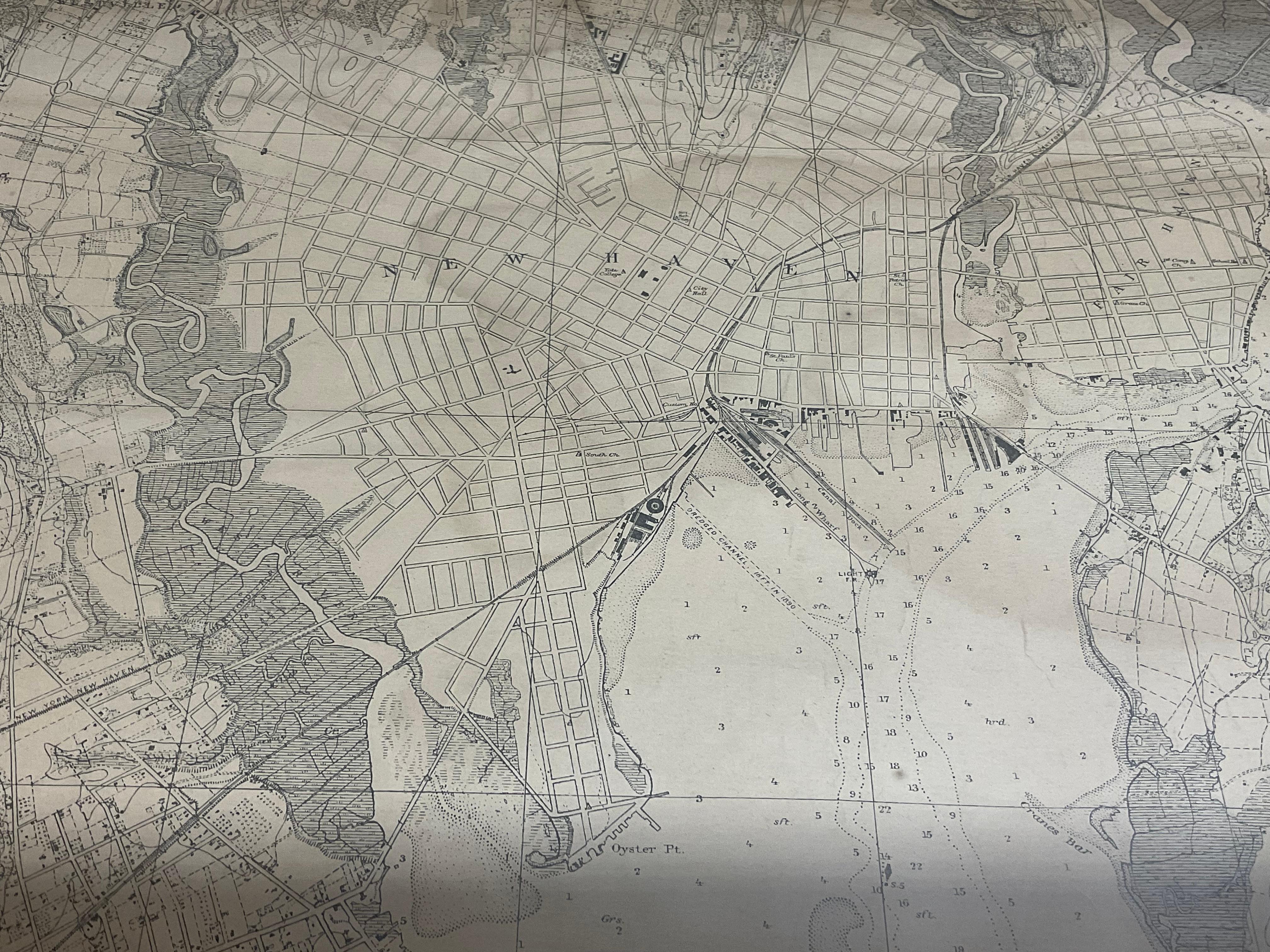 1896 Chart of the New Haven Harbor For Sale 8