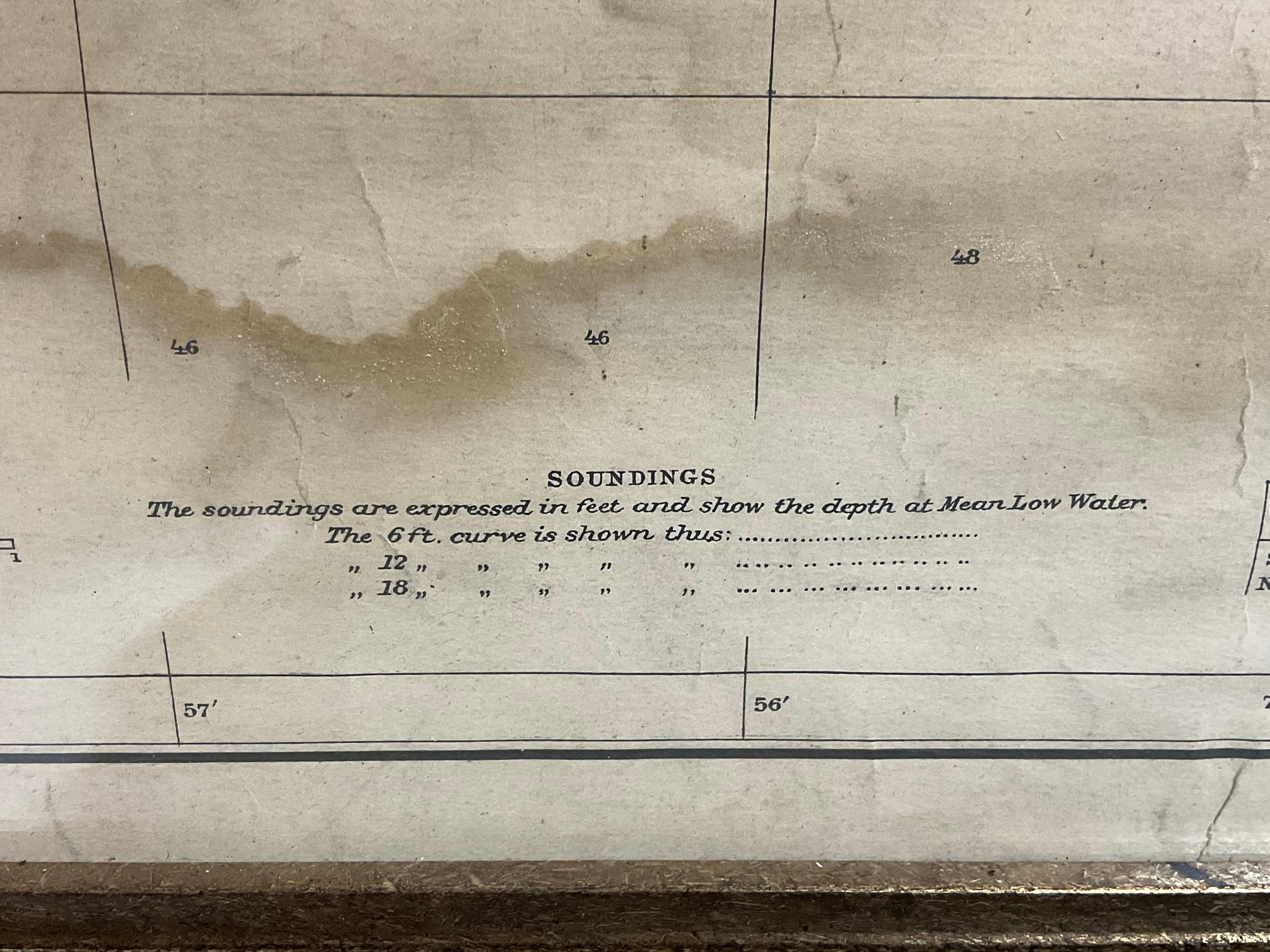 Paper 1896 Chart of the New Haven Harbor For Sale
