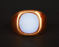 1896 Men Unisex Ring 6ct. Carnelian solid 18K Gold Ø 8.5US / 4.4gr
