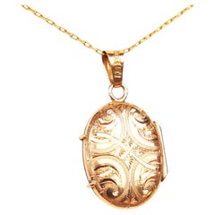1896 Nordic Locket Pendant solid 18K Gold / 3.3gr