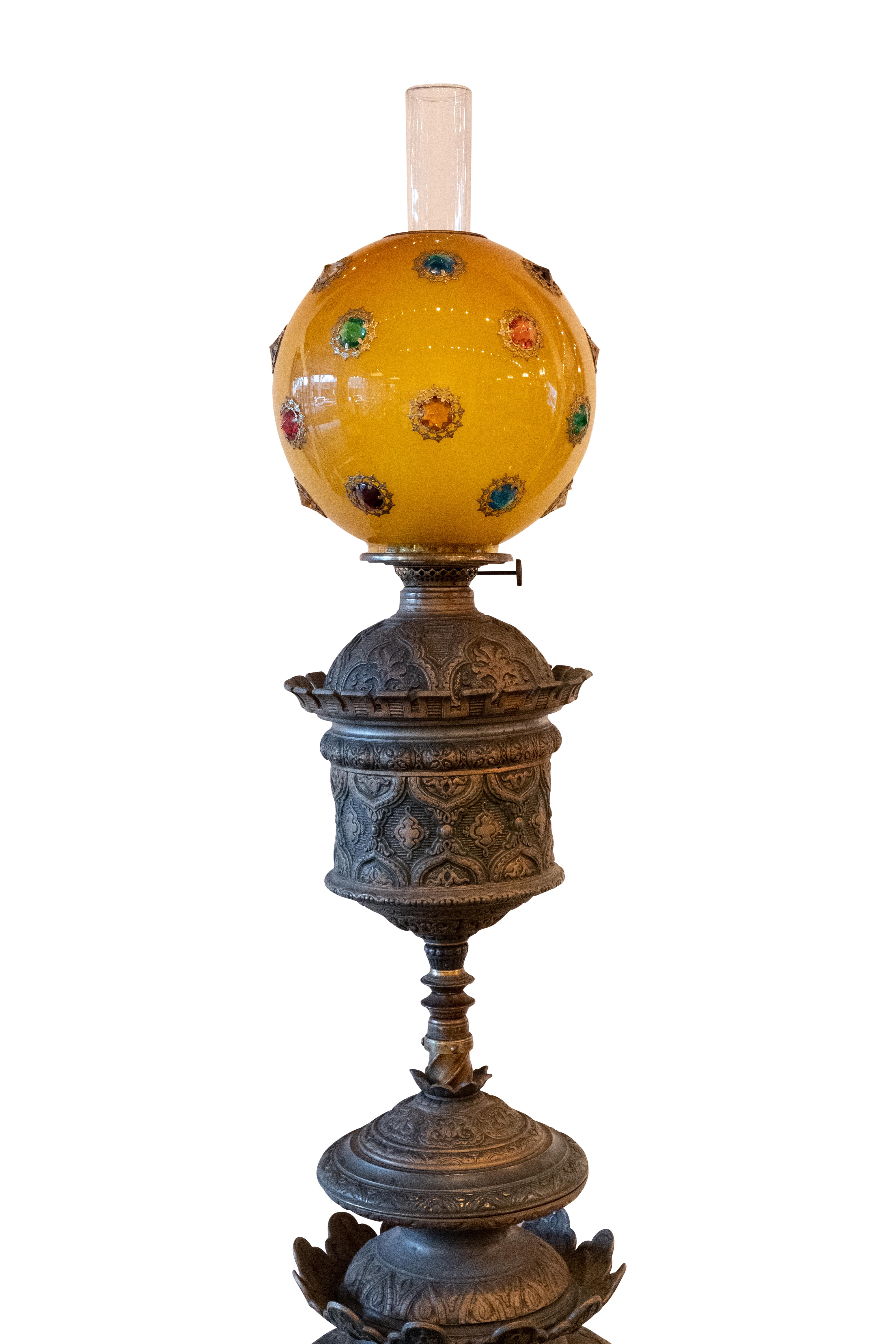 Before electrical lamps, oil lamps had been the principal provider of lighting inside buildings during the late 19th century. In 1883, inventor Leonard Henkle devised a new kind of oil lamp which would prove more effective than the lamps which had