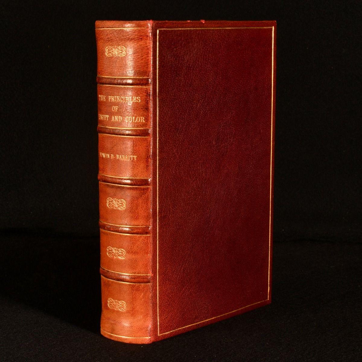 A vibrantly illustrated, second edition of this exceptionally scarce work surrounding colour and the science of chromotherapy, written by American physician Edwin Babbitt.

The second edition of this exceptionally scarce work.

Bound in full