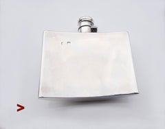 1897 British Victorian Spirits Flask solid 925 Sterling Silver / 110 gr.