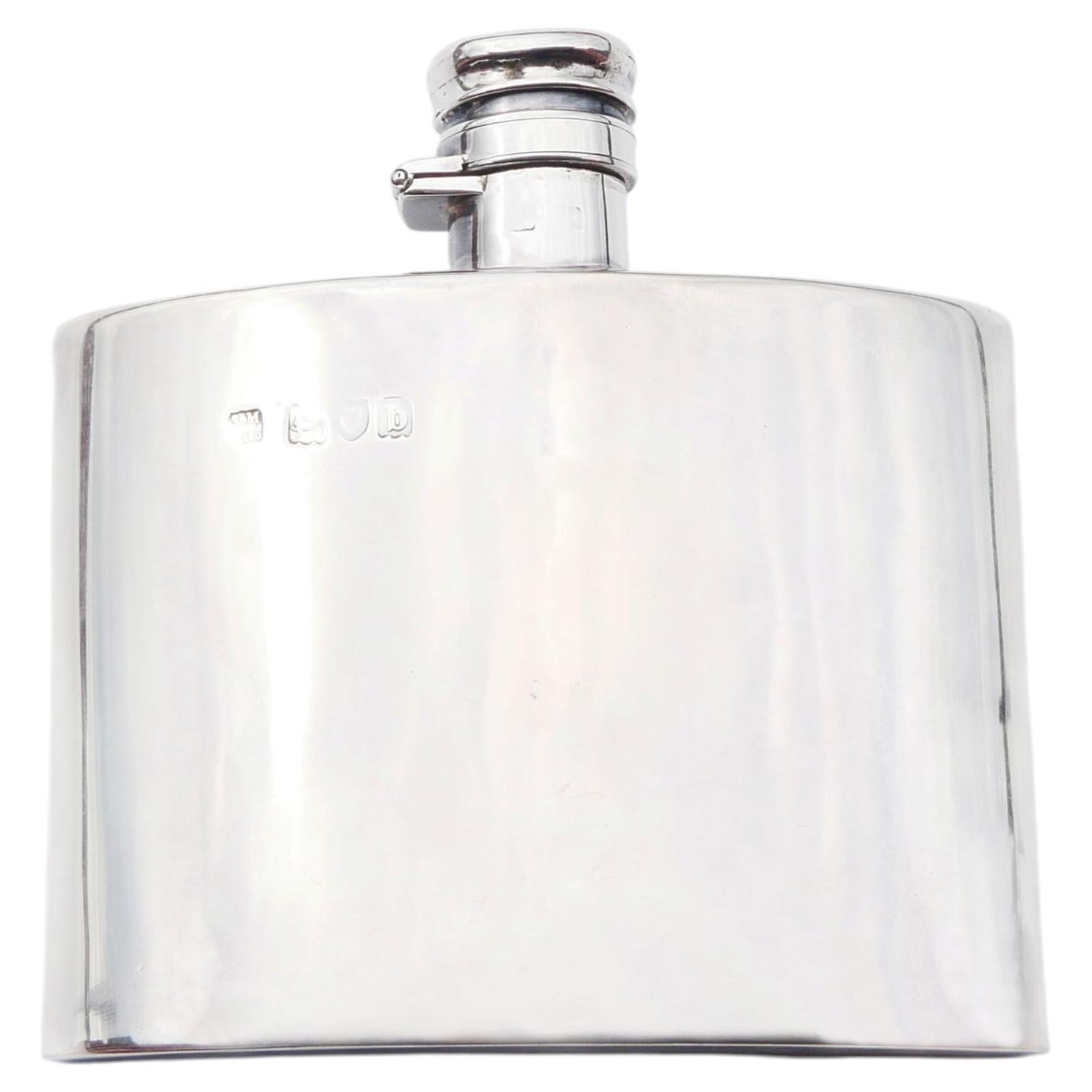 1897 British Victorian Spirits Flask solid 925 Sterling Silver / 110 gr. For Sale