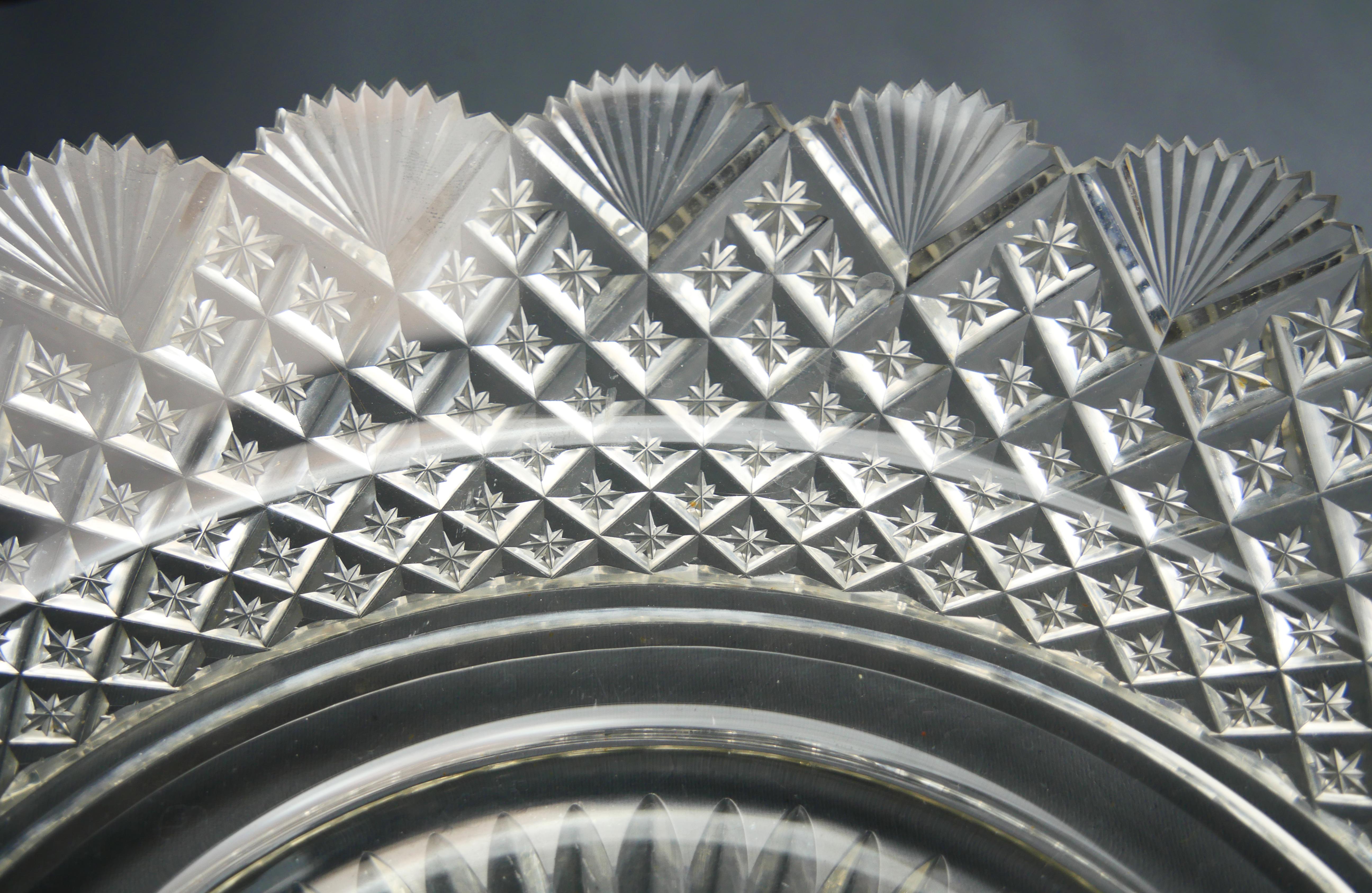 1897 Centrotavola Impero in cristallo tagliato 84/ 875 A. Silver/ 2kg 342gr in vendita 8