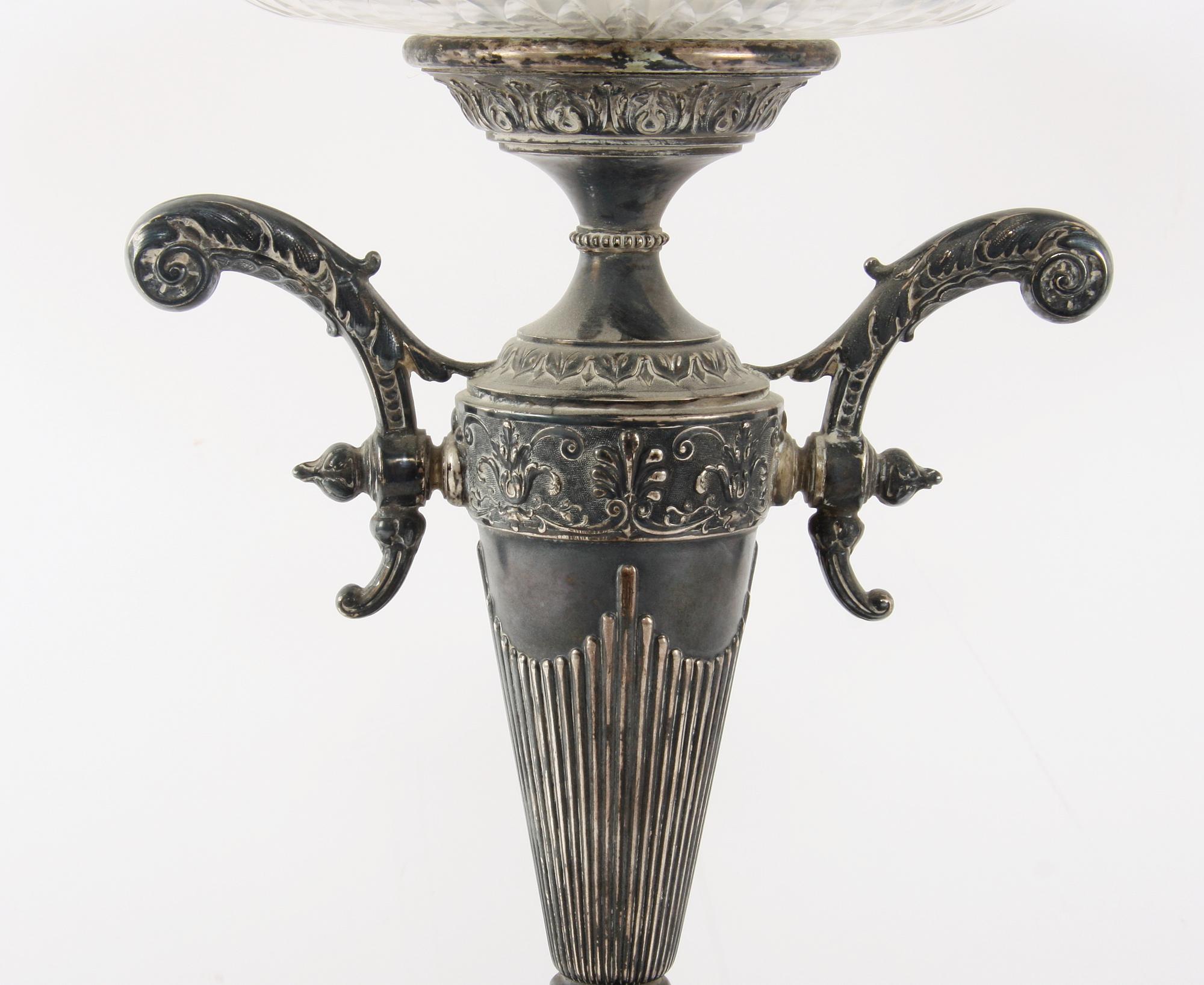 1897 Centrotavola Impero in cristallo tagliato 84/ 875 A. Silver/ 2kg 342gr in vendita 13