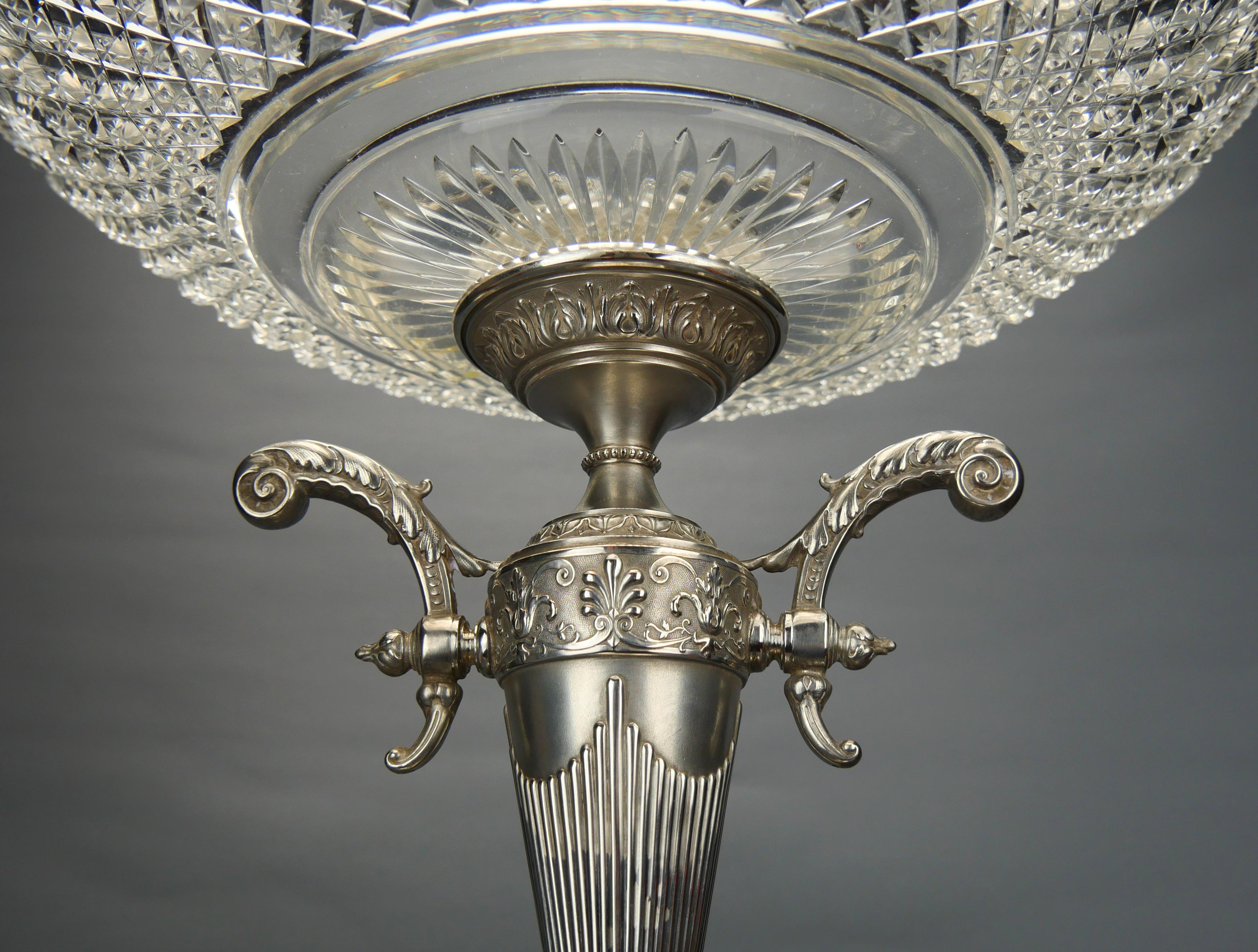 1897 Centrotavola Impero in cristallo tagliato 84/ 875 A. Silver/ 2kg 342gr in vendita 2