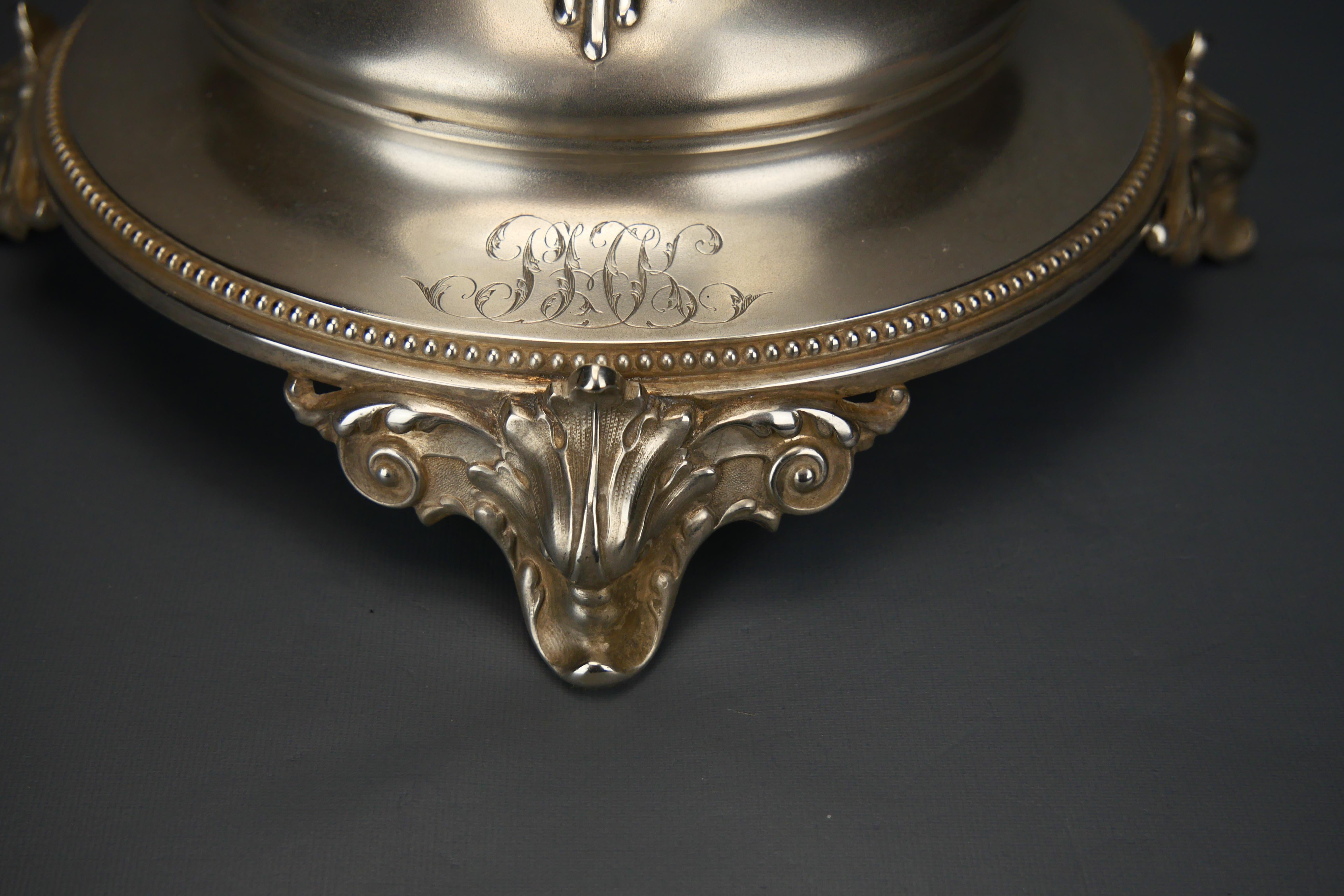 1897 Centrotavola Impero in cristallo tagliato 84/ 875 A. Silver/ 2kg 342gr in vendita 5