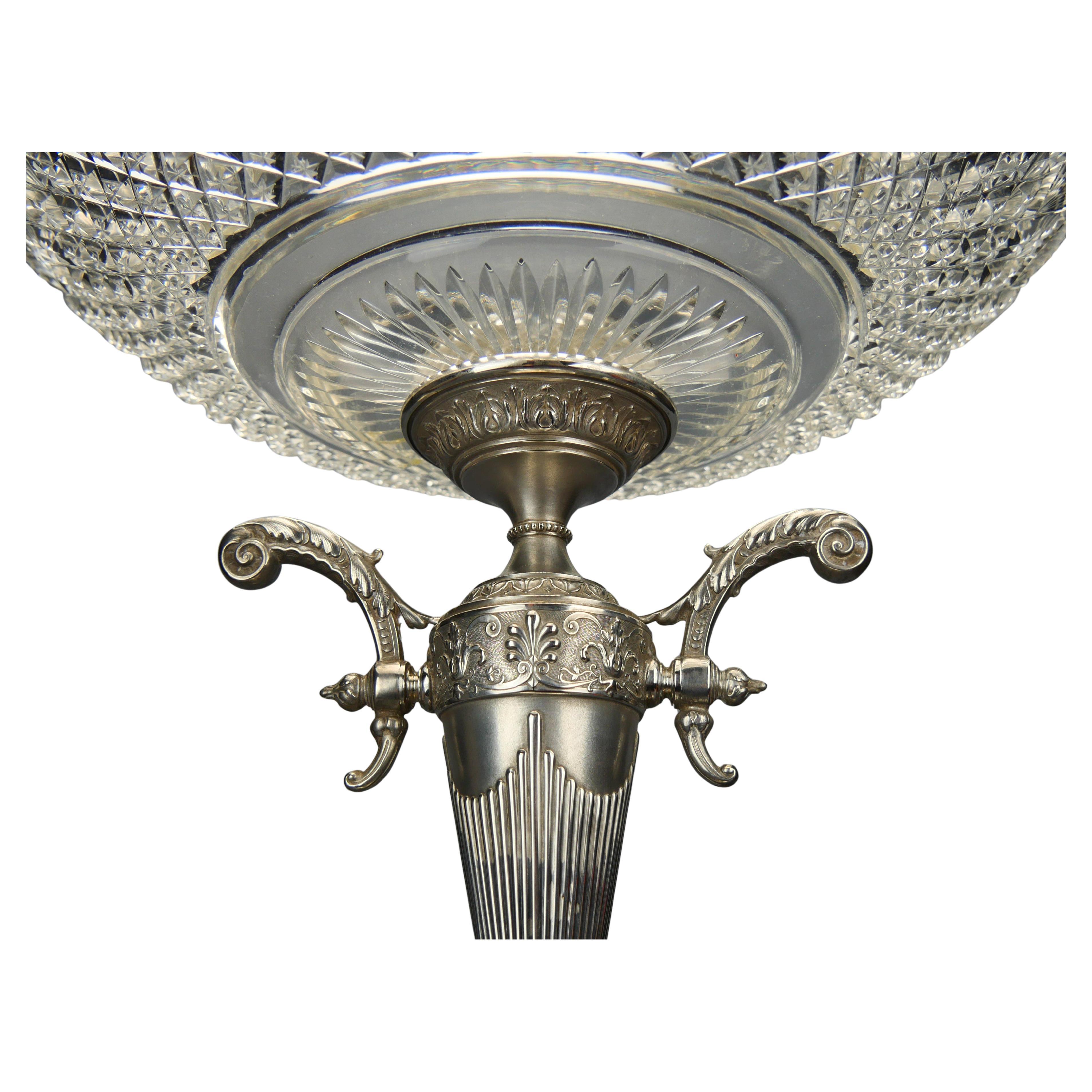 1897 Centrotavola Impero in cristallo tagliato 84/ 875 A. Silver/ 2kg 342gr in vendita
