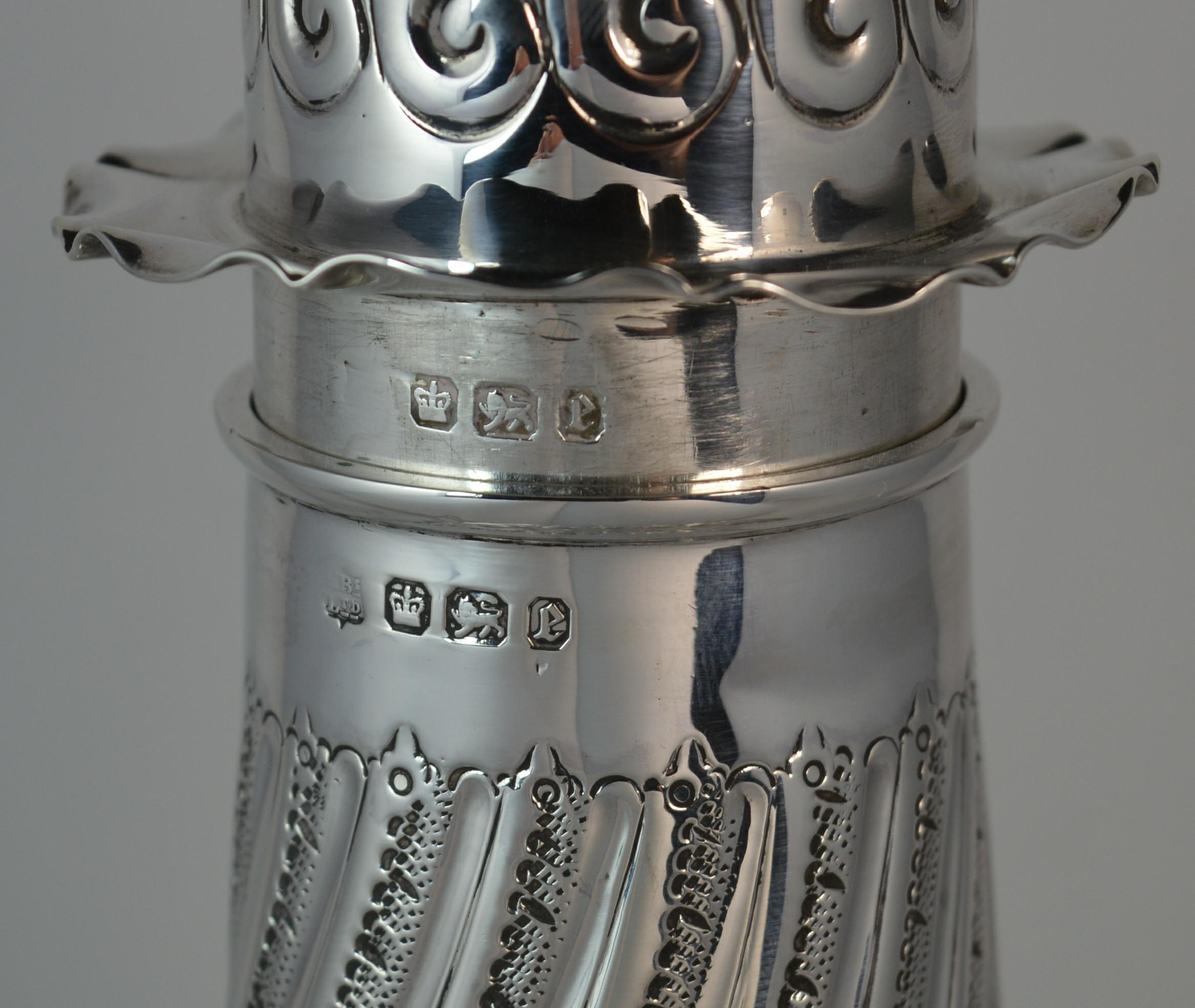 Women's or Men's 1897 Victorian Heavy Well Made Silver Sugar Castor Caster