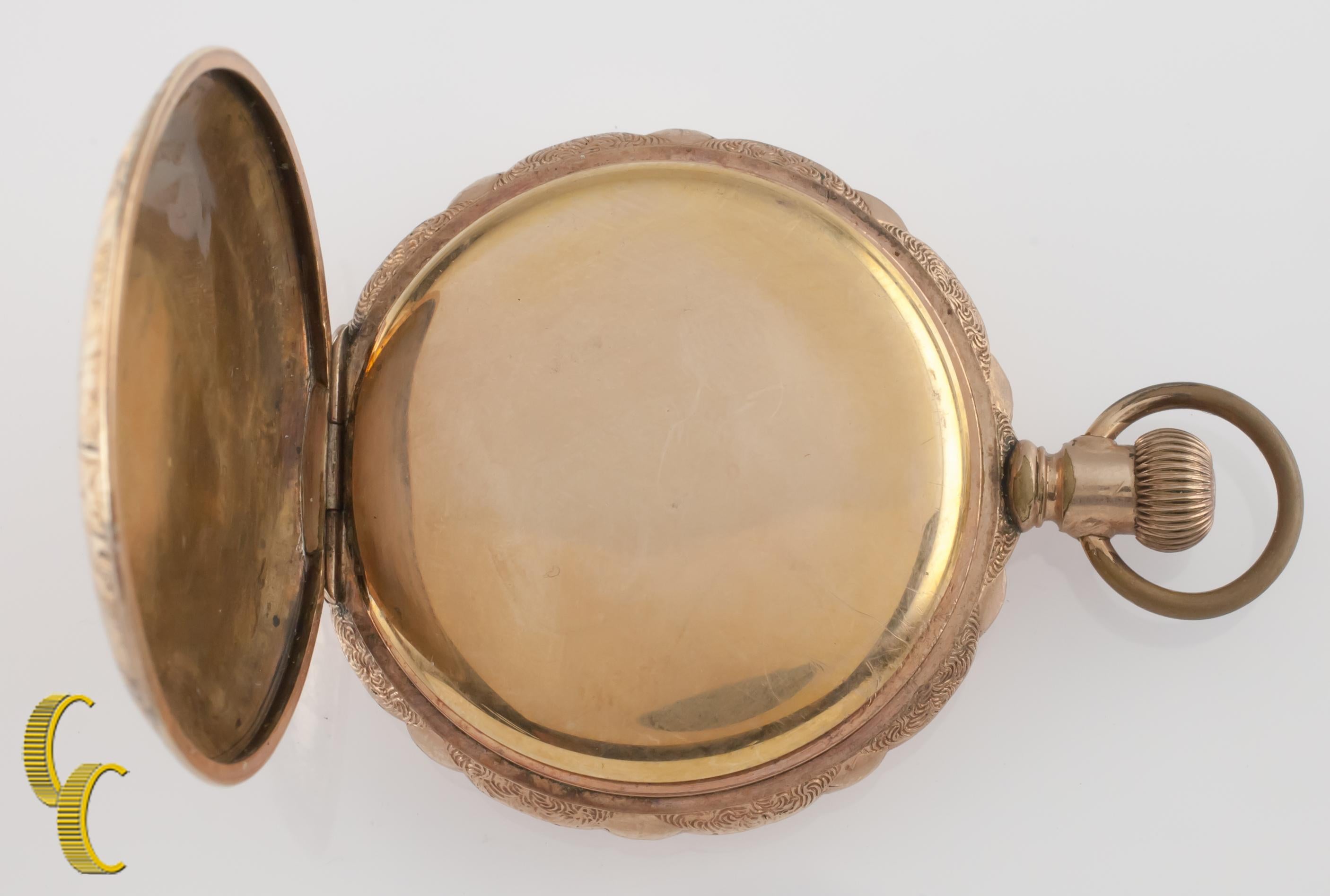 Orologio da tasca Waltham Full Hunter del 1897, riempito d'oro, misura 6S In condizioni buone in vendita a Van Nuys, CA