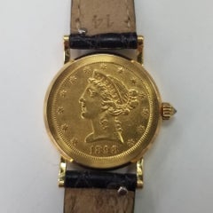 1898 $5 Gold Eagle-Liberty Corum Quartz Watch