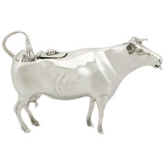 1898 Used Victorian Sterling Silver Cow Creamer