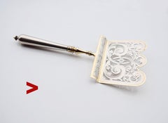 1898 Danish Cake server solid Gilt Silver / 123 gr
