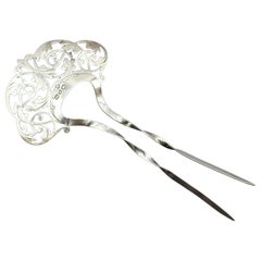 1898 Edwardian Sterling Silver English Hair Pin from Birmingham