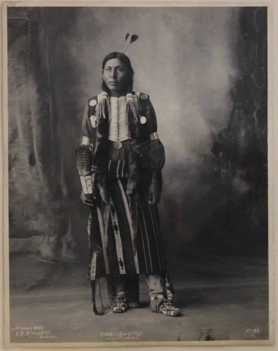 American 1898 “Hubble Big Horse Cheyenne” Photographic Portrait by Frank A. Rinehart For Sale