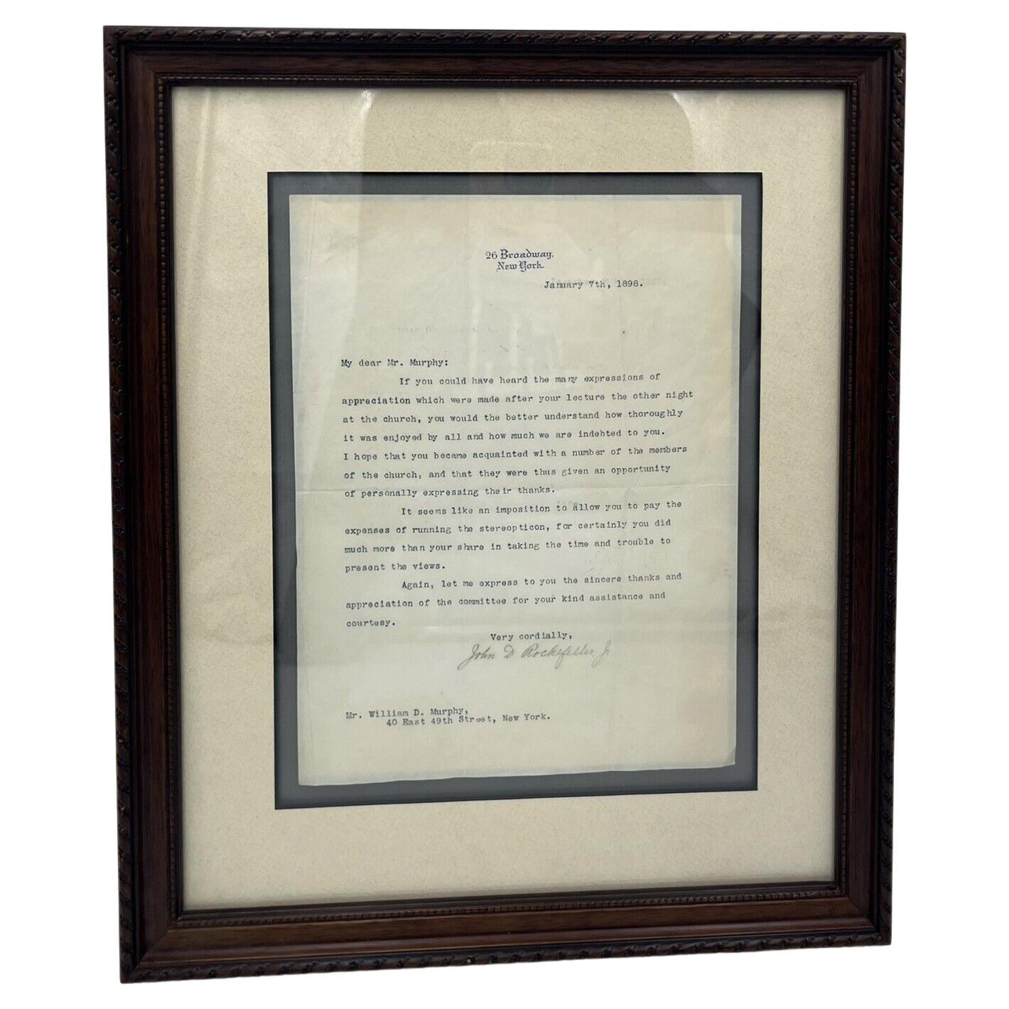 1898 John D. Rockefeller Jr. Autographed New York Letter