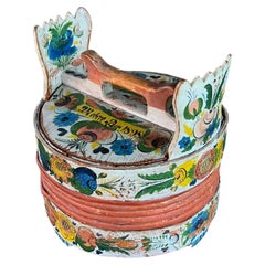 1898 Rosemaling Butter Bucket - Museum quality Folk Art, Norway