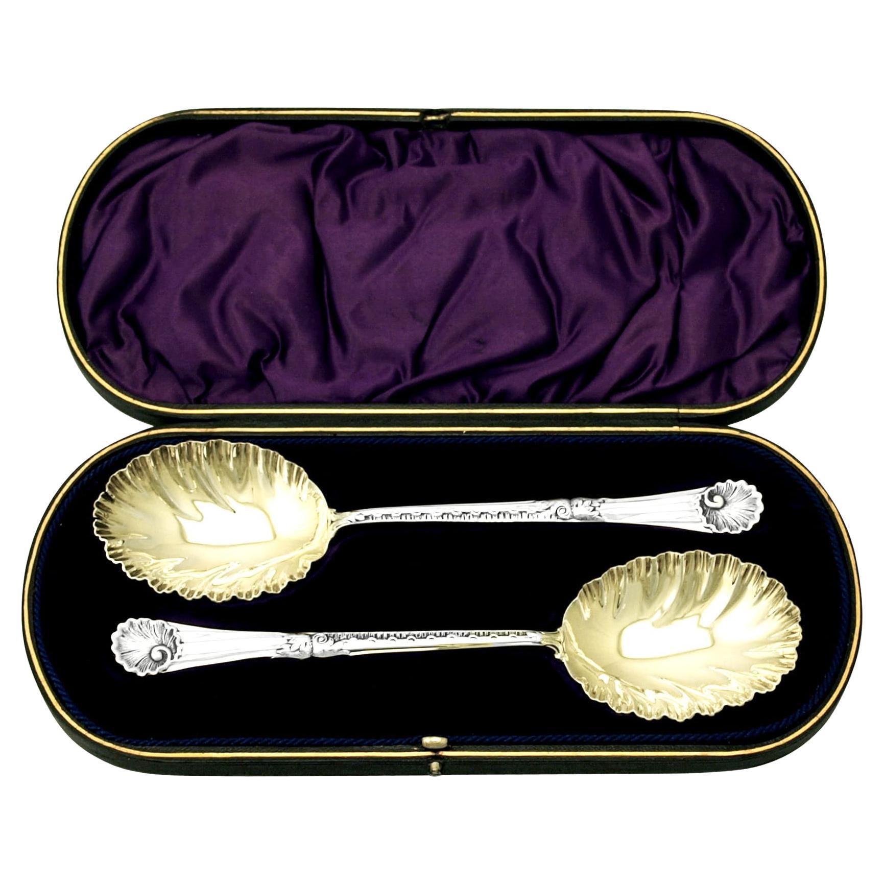 1898 Victorian English Sterling Silver Fruit Spoons 