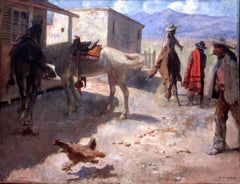 1898 Western Scene Oil on Canvas Orpheus