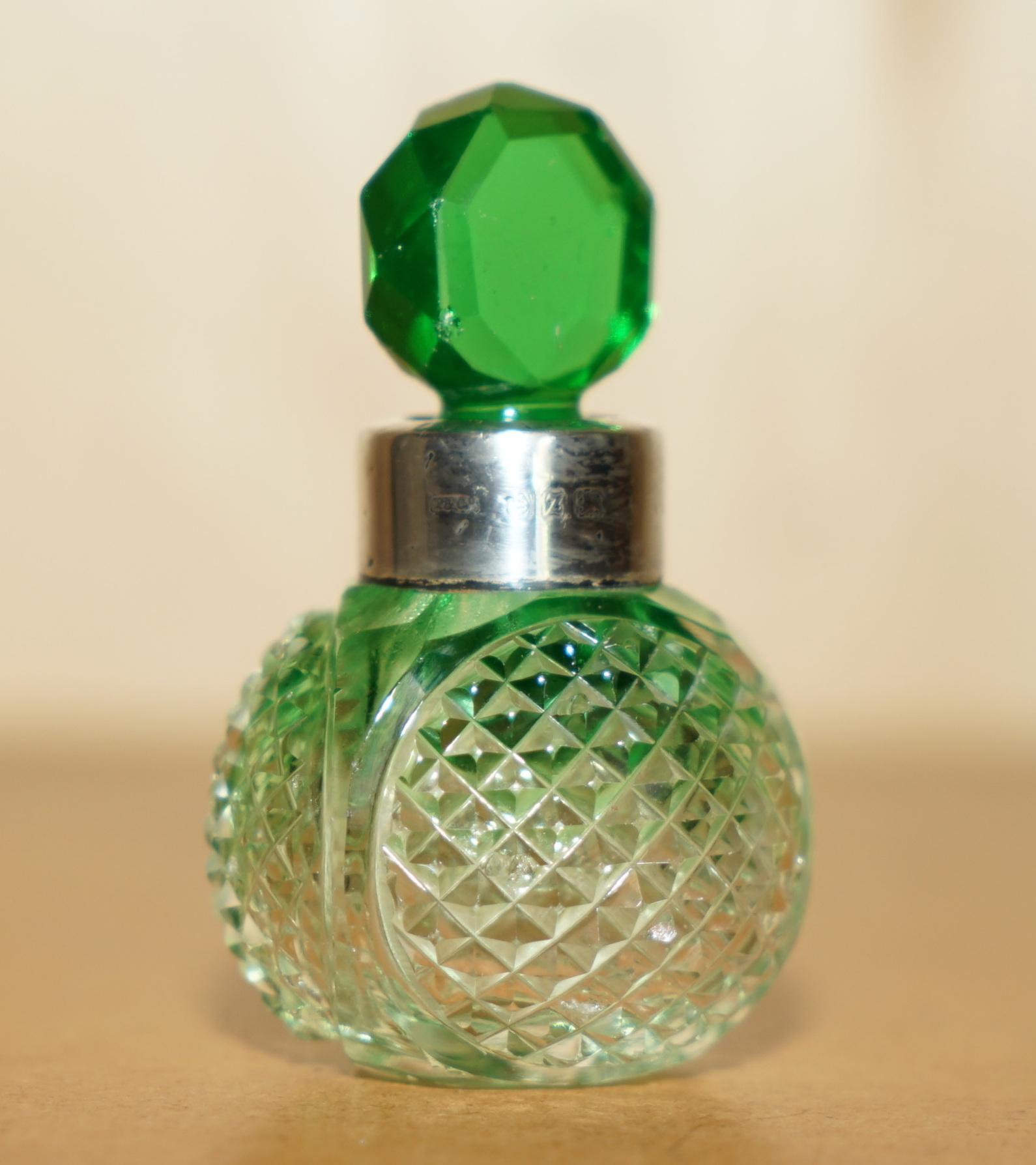 Royal House Antiques

Royal House Antiques is delighted to offer for sale this super rare Victorian graduated green to clear 1899 Antique cut glass Crystal Perfume bottle flask

A very good looking well made and decorative piece, I have never seen