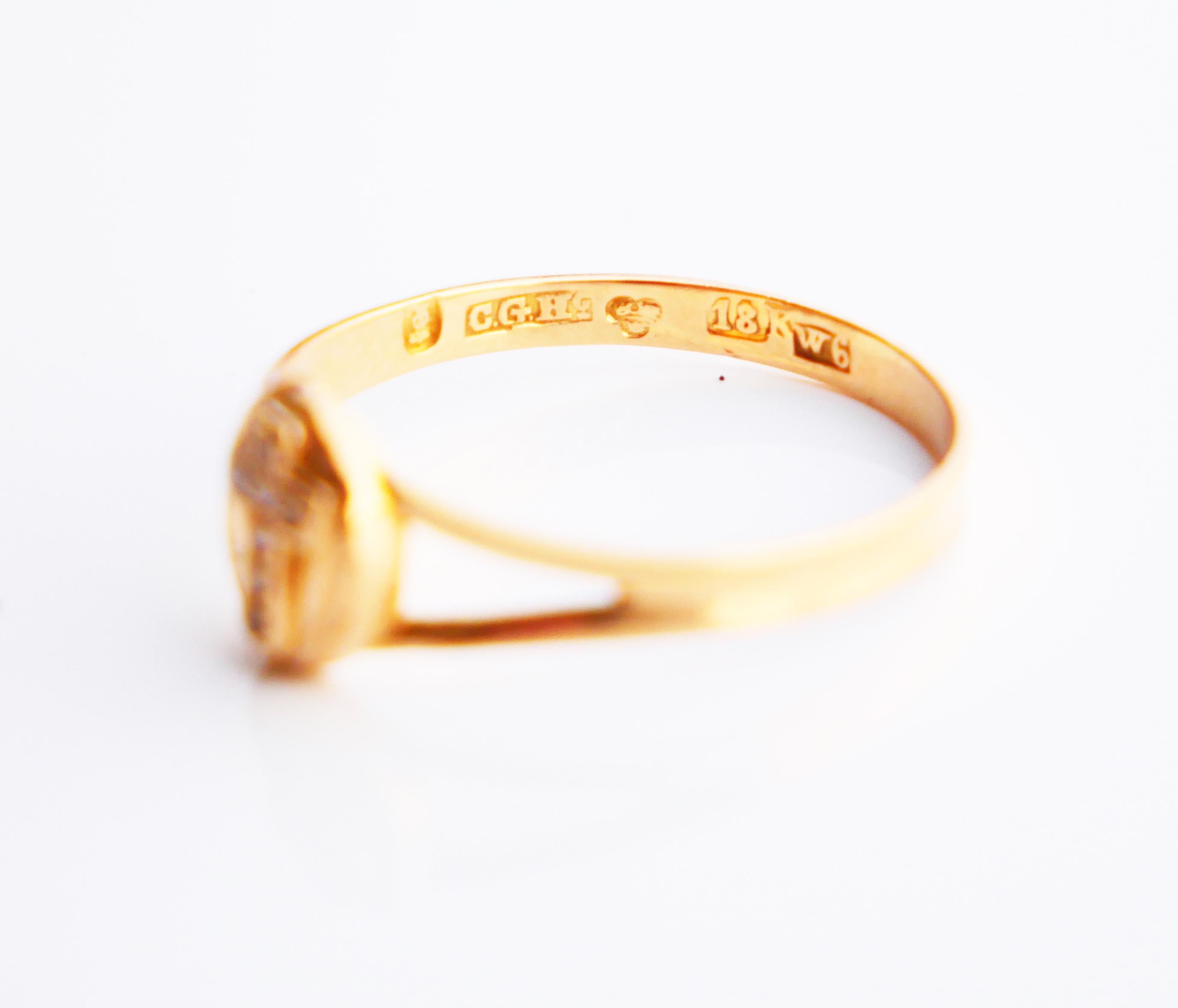 1899 Cross Ring Seed Pearls solid 18K Gold Ø 6.5 US / 1 gr. For Sale 2